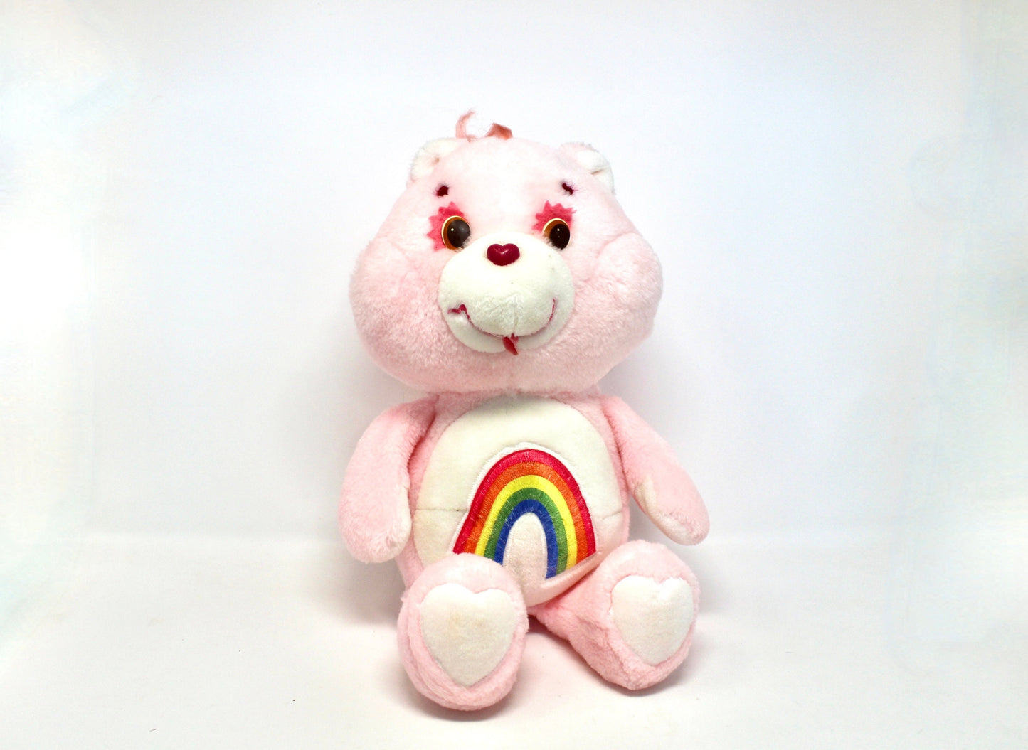 Cheer Care Bear Soft Pink Plush Stuffed Animal with Rainbow Belly Patch Size XL, Pink Girls Unisex Baby Shower Gift, Care Bear Gift Plush