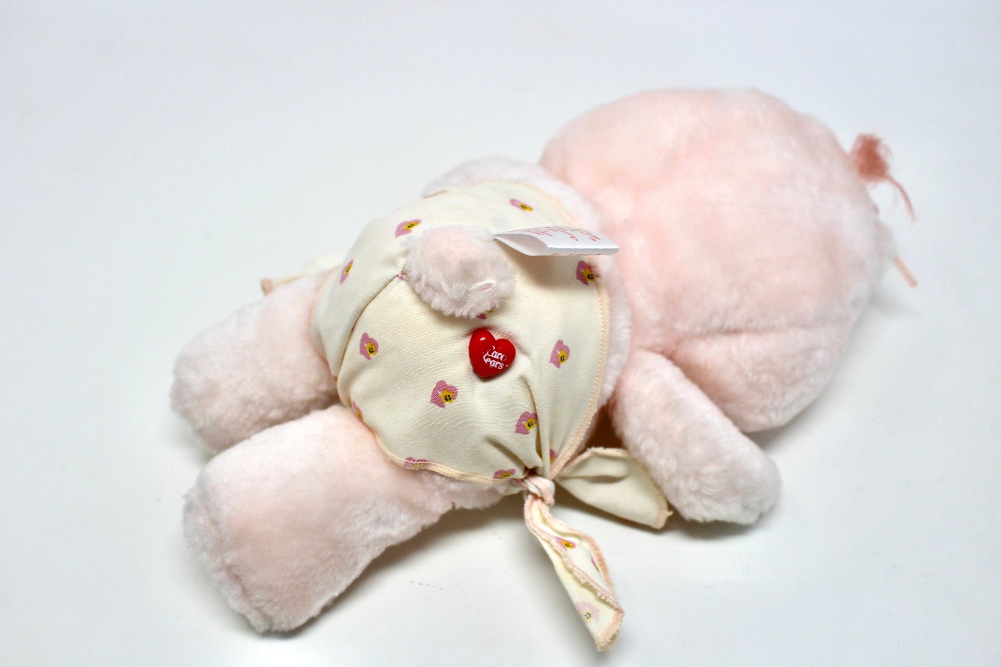 Baby Hugs Care Bear Plush, Vintage Soft Pink Bear Stuffed Animal, Pastel Pink Girls Baby Shower Gift, Retro Bear Heart Theme Nursery Toy