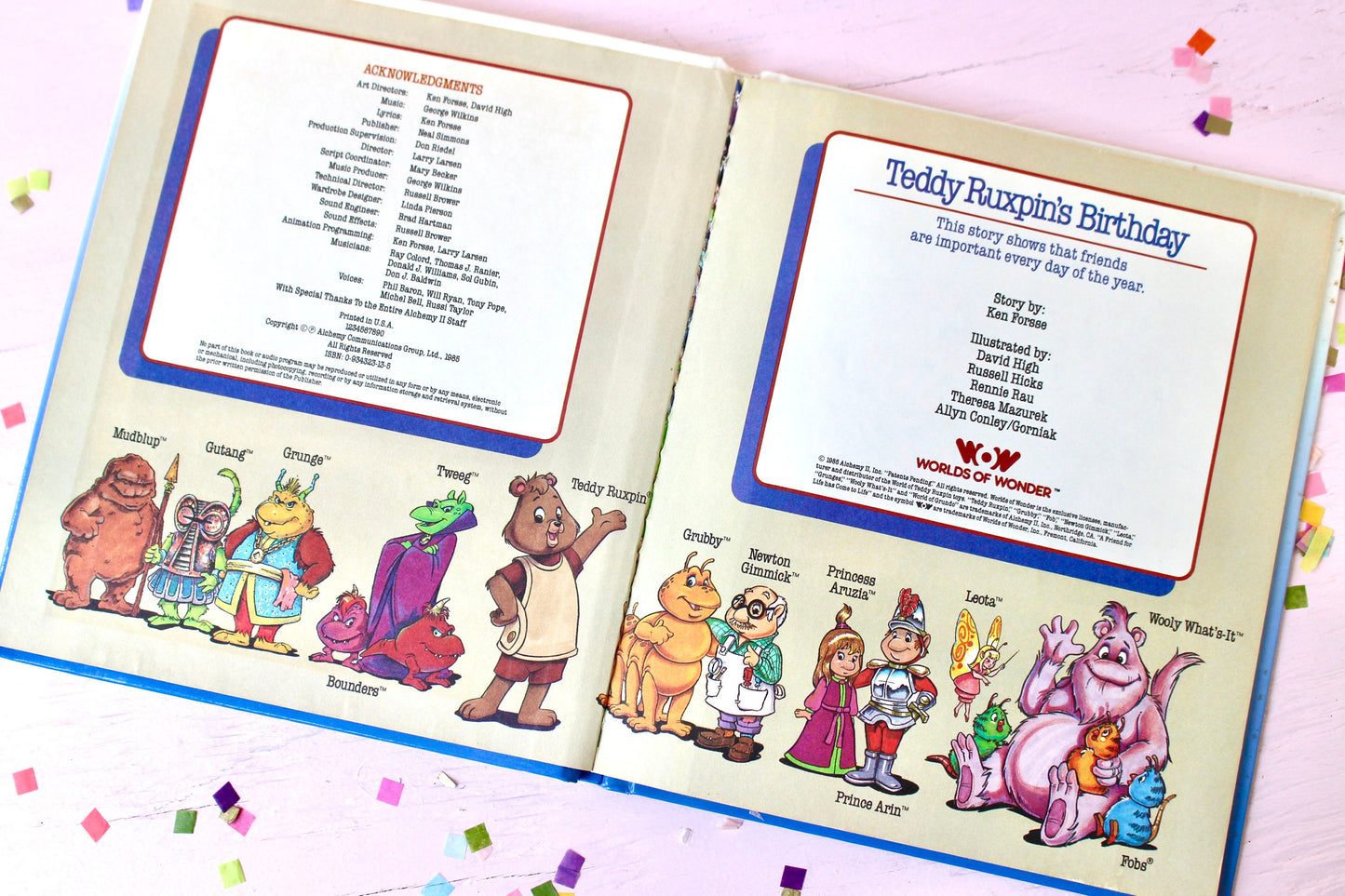 Teddy Ruxpin's Birthday Hardcover Book, 80s Kids Childrens Books, Vintage Birthday Book, Retro Kids Birthday Gift, Teddy Ruxpin Toy Book