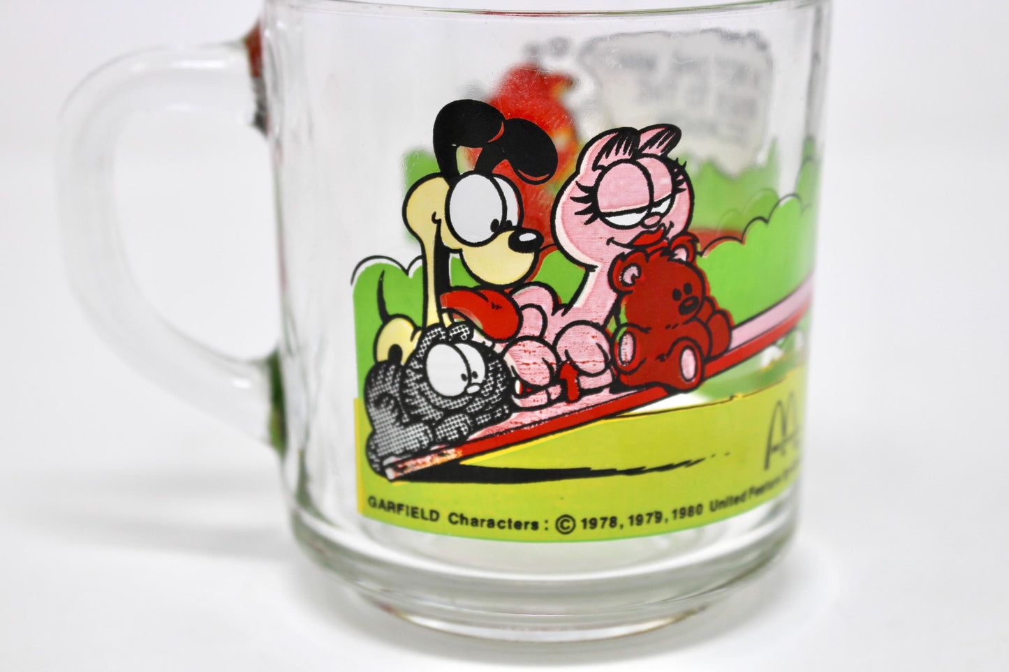 Vintage Garfield McDonalds Mug, Glass Garfield Cup, Garfield Coffee Lover Gift, Retro 1980s McDonalds Happy Meal Coffee Cup