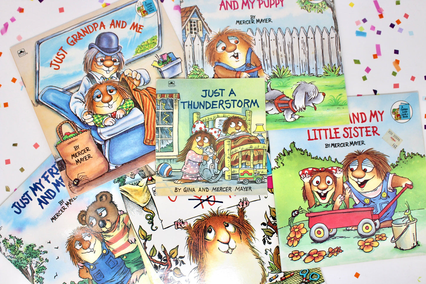 Little Critter Softcover Books Set of 6 , Just Me and My Grandpa Puppy Little Sister, Vintage 80s Mercer Mayer Little Critters Kids Story