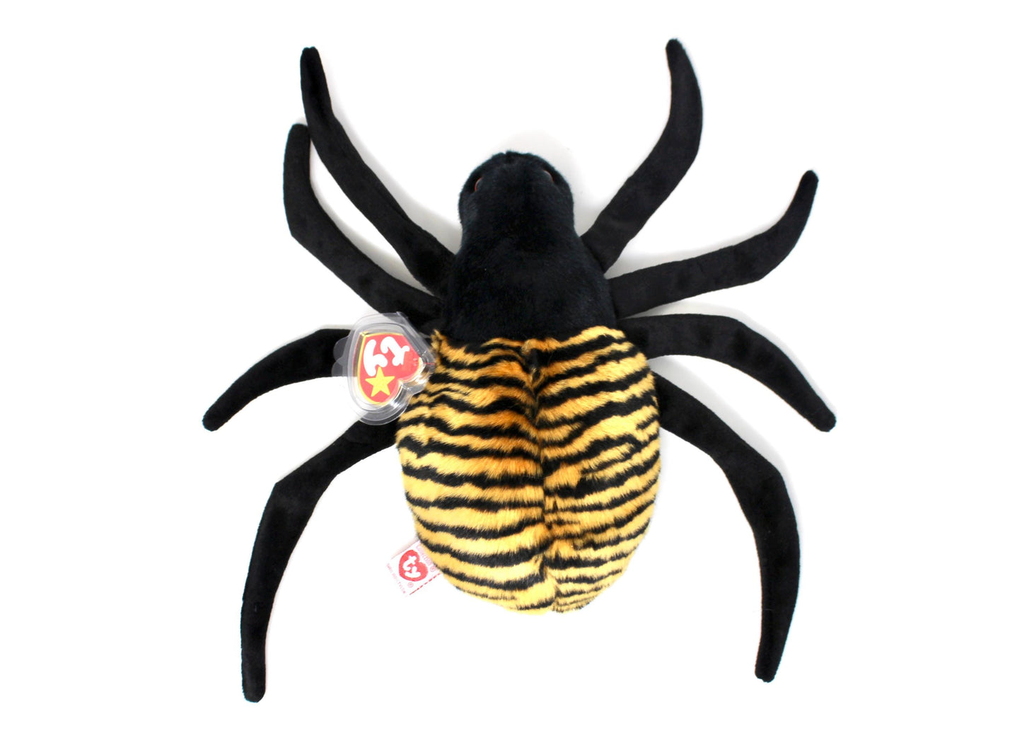 TY Beanie Baby Buddies Spider Plush, Black Brown Spider Halloween Toy, Vintage Halloween Stuffed Animal, Retro Halloween Party Favor Gift