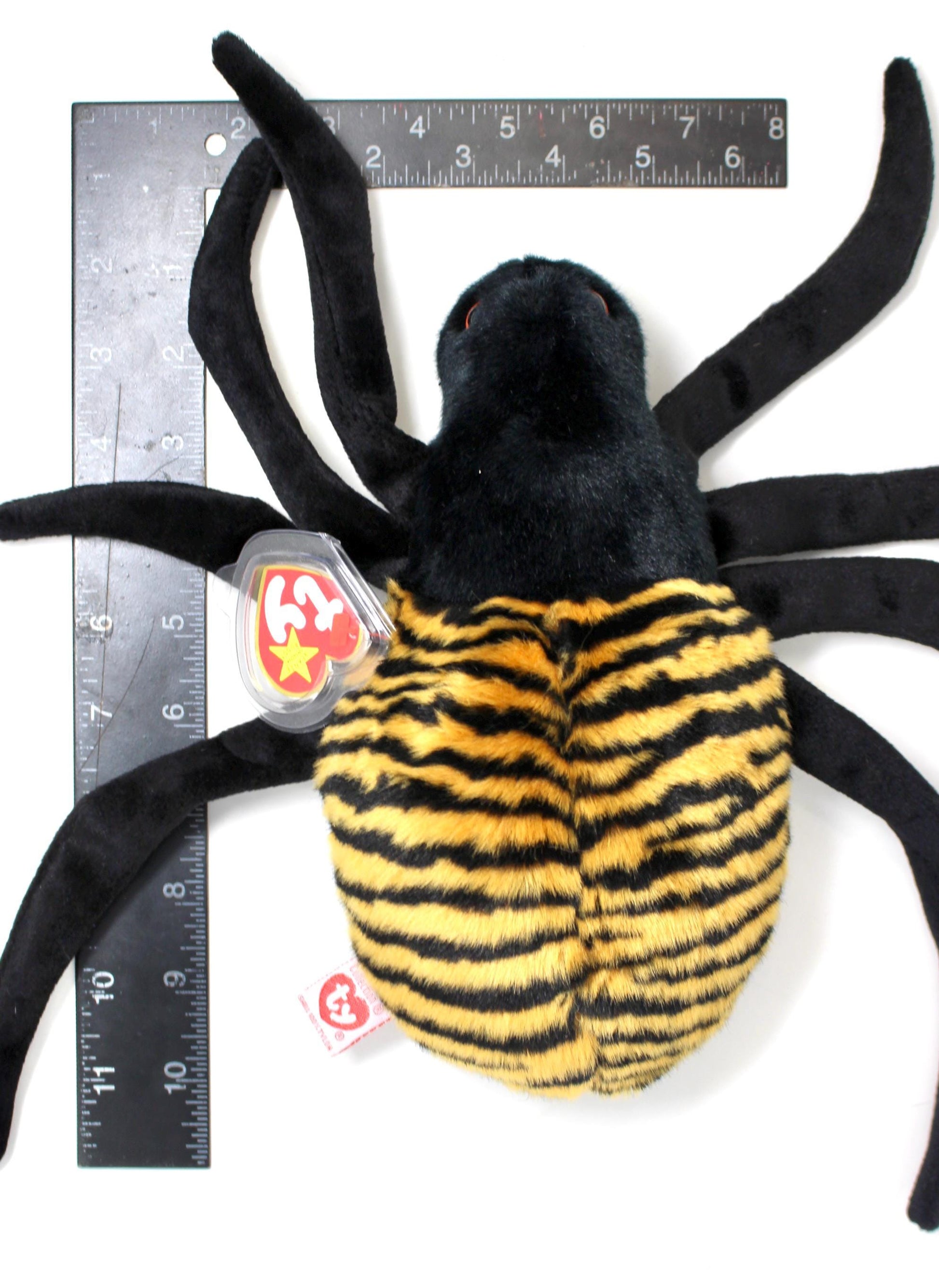 TY Beanie Baby Buddies Spider Plush, Black Brown Spider Halloween Toy, Vintage Halloween Stuffed Animal, Retro Halloween Party Favor Gift