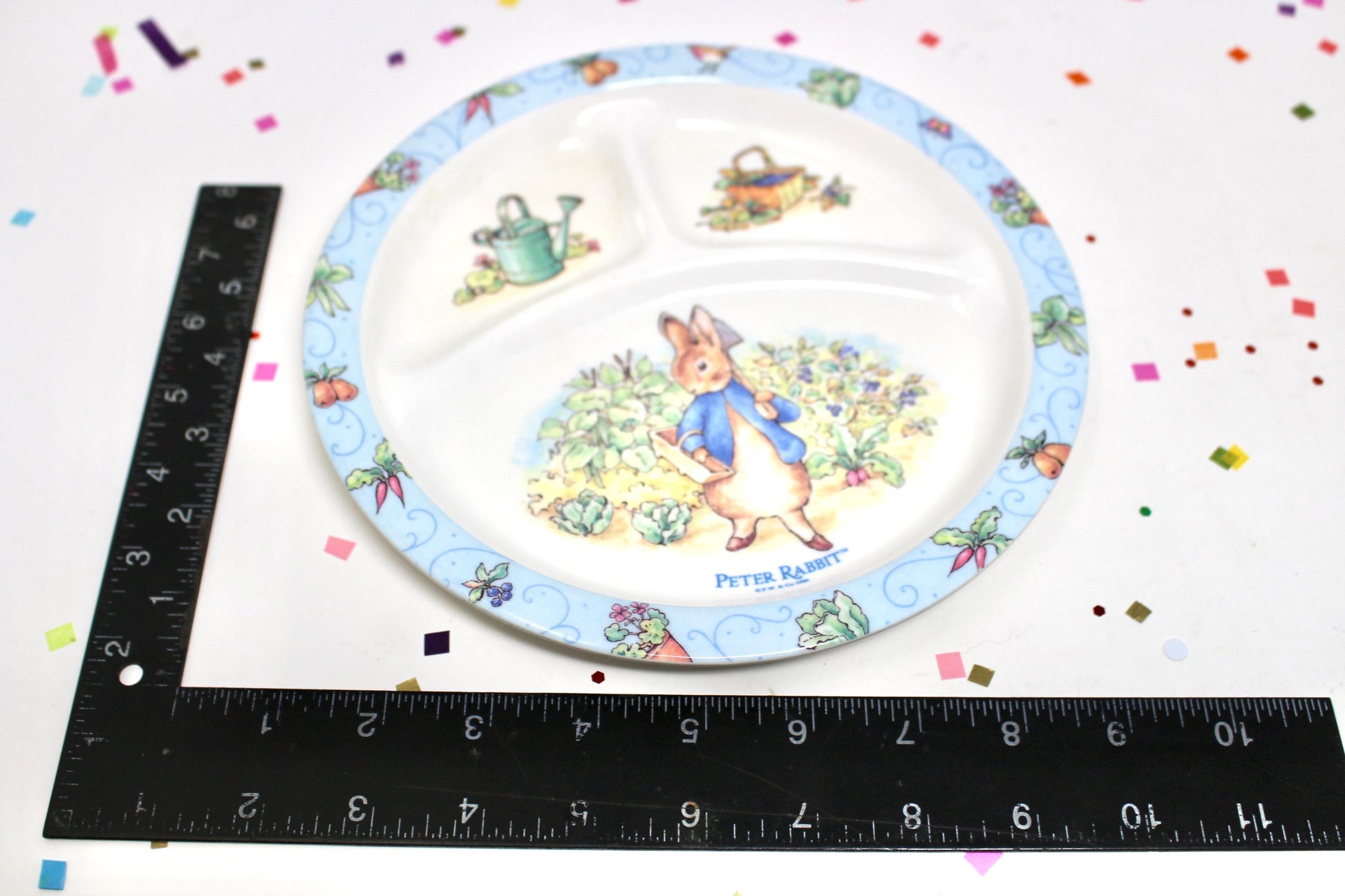 Peter Rabbit Plate Bowl Picture Frame Set, Vintage 1990s Melamine Easter Bunny Baby Kids Dinnerware, Bunny Baby Shower Gift