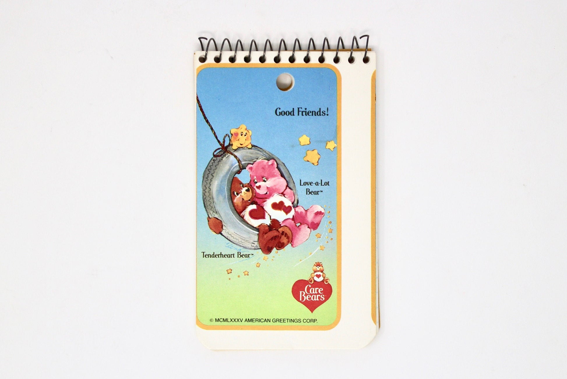 Care Bears Tenderheart and Love a Lot Mead Lined Spiral Memo Pad, 80s Care Bear Paper Book