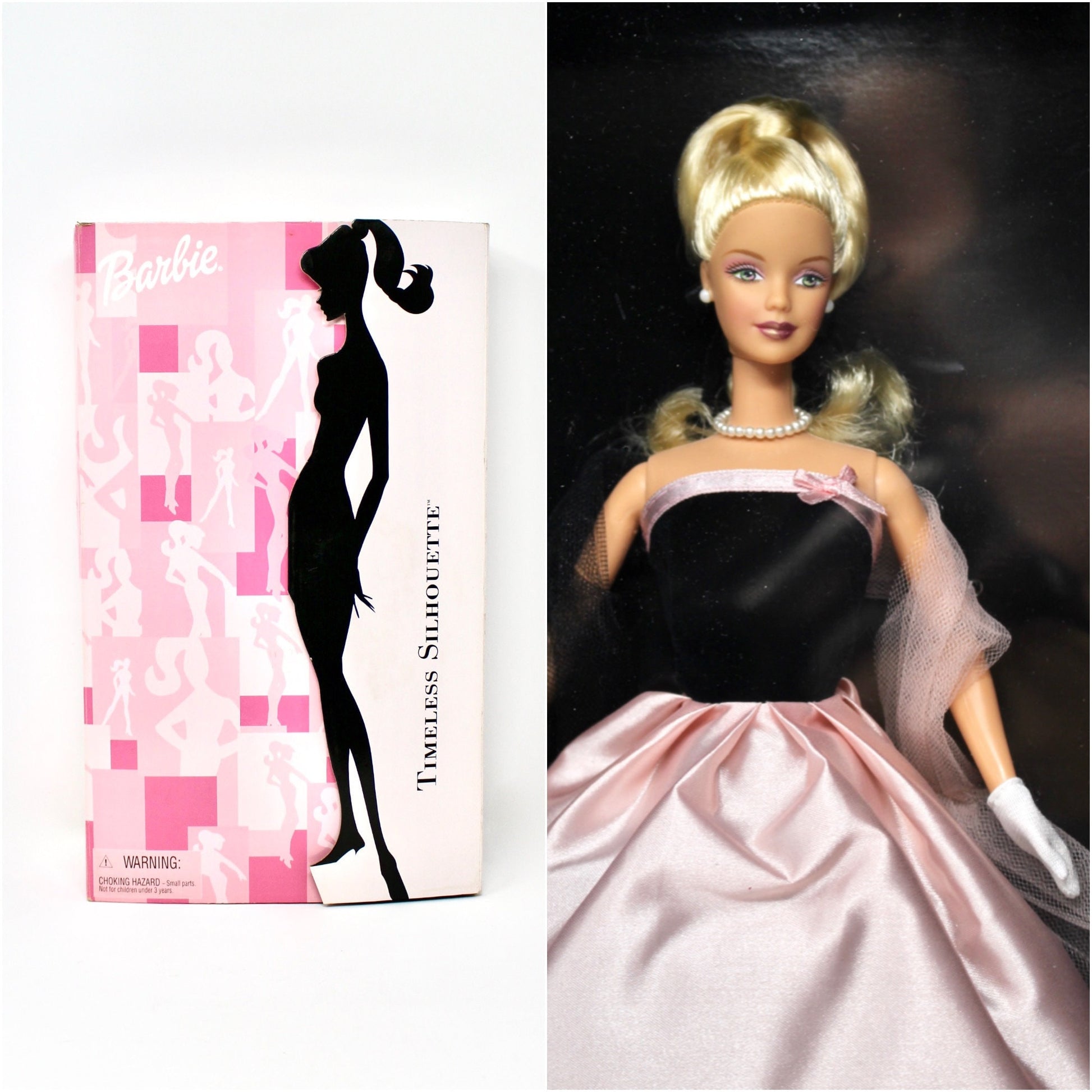 Vintage 2000 Timeless Silhouette Barbie with Pink and Black Gown