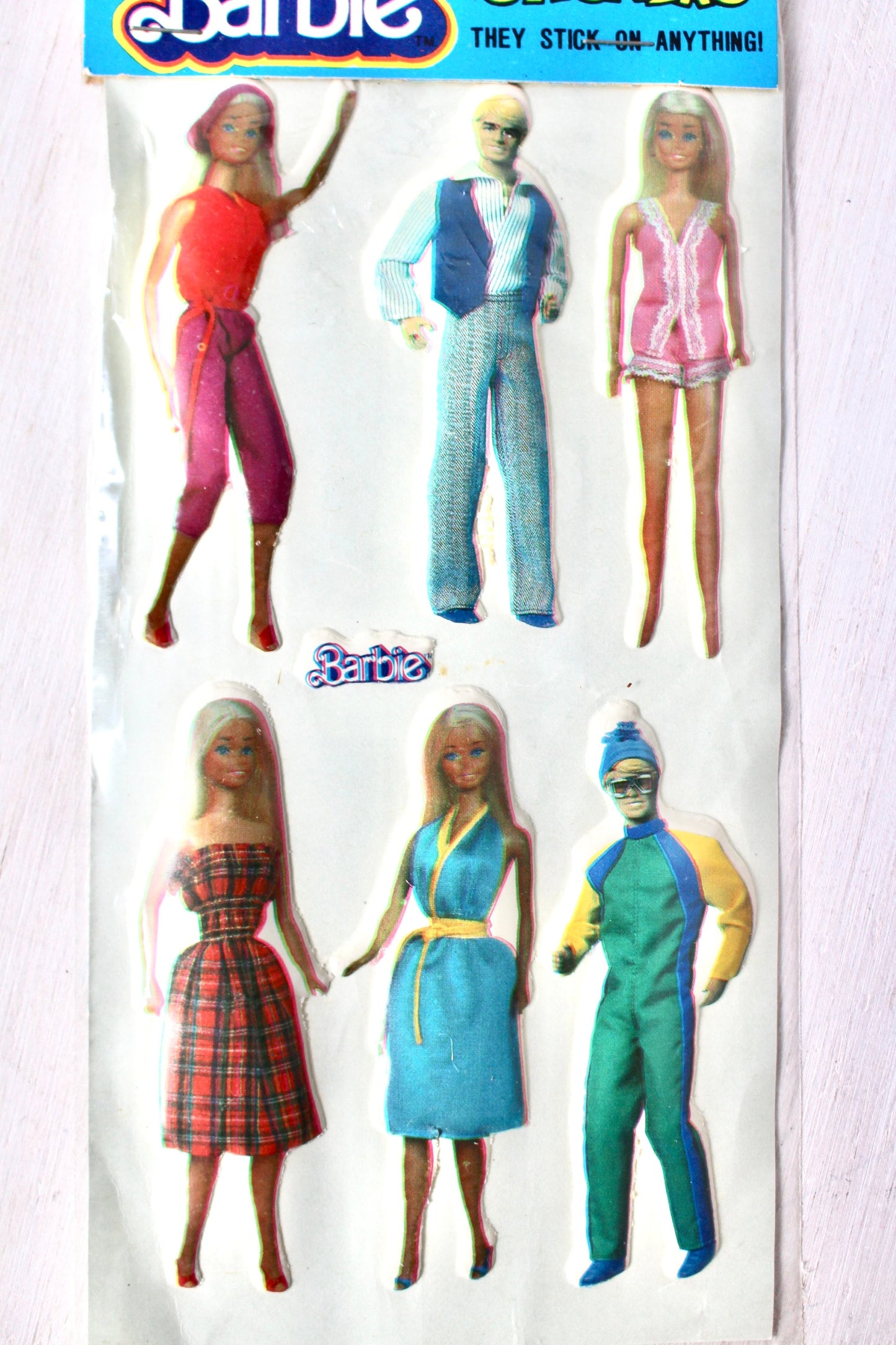 Vtg 80s Superstar Era Barbie Dress Up 3-D Puffy Stickers by Mattel Toys