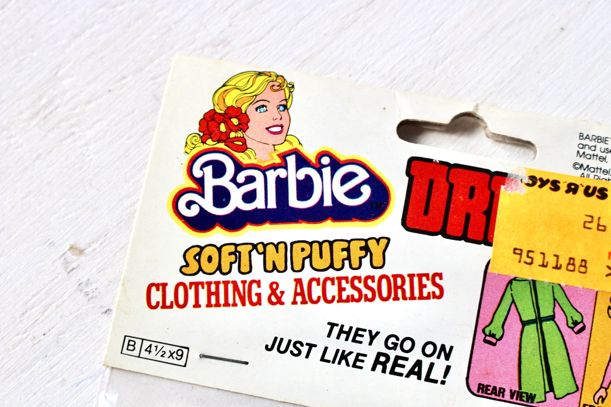 Vtg 80s Superstar Era Barbie Dress Up 3-D Puffy Stickers by Mattel Toys