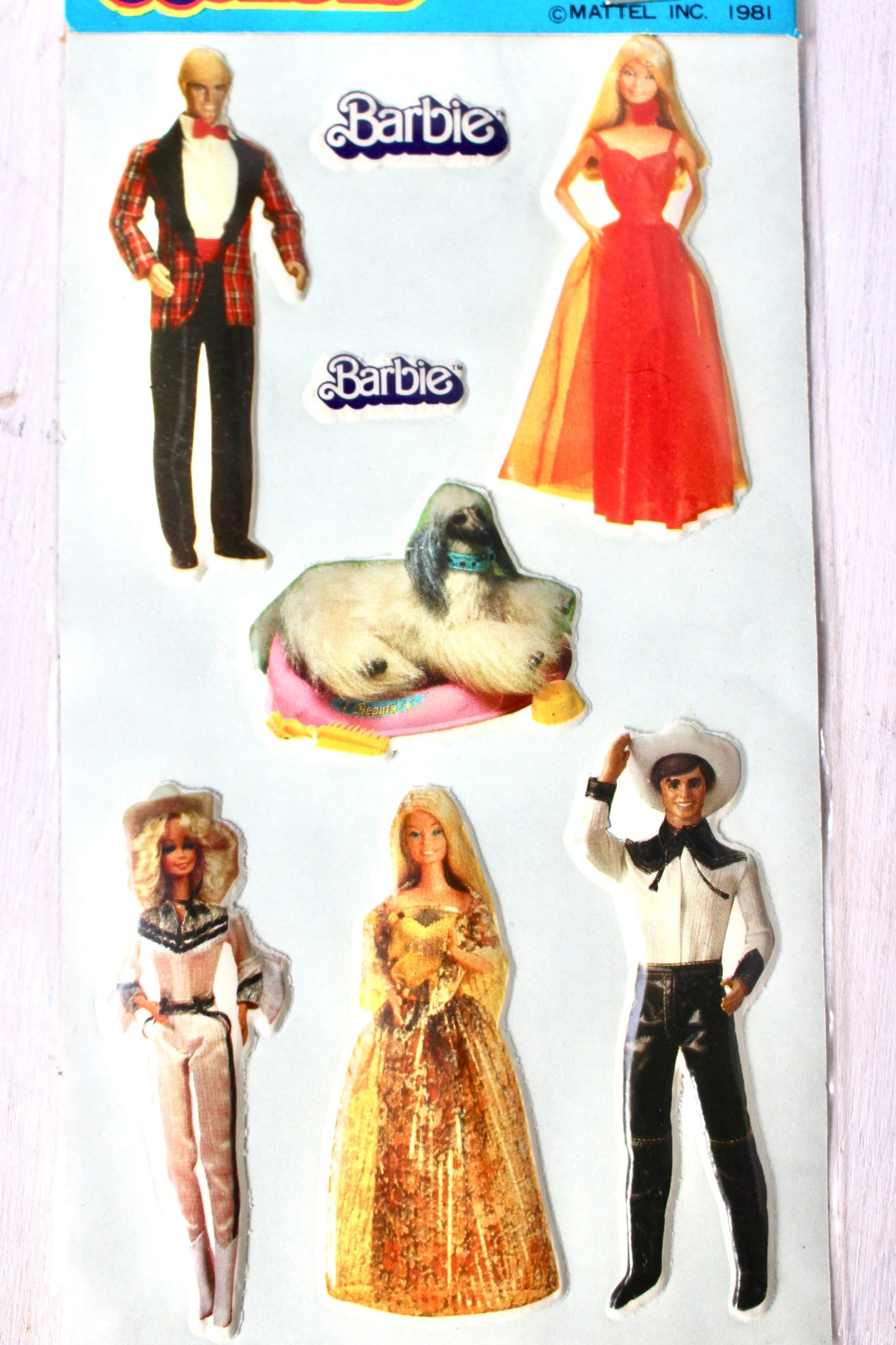 Vtg 80s Superstar Era Barbie Dress Up 3-D Puffy Stickers by Mattel Toys