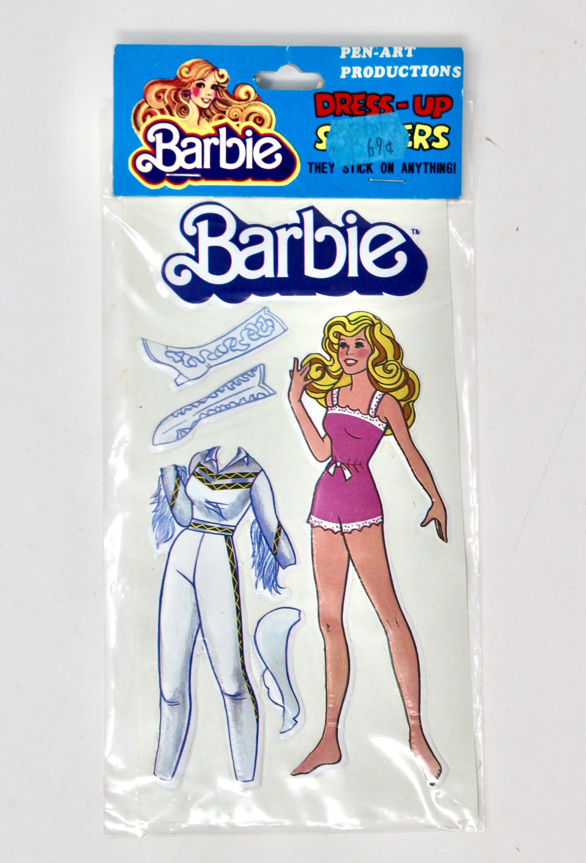 Vtg 80s Superstar Era Barbie Dress Up 3-D Puffy Stickers by Mattel Toys