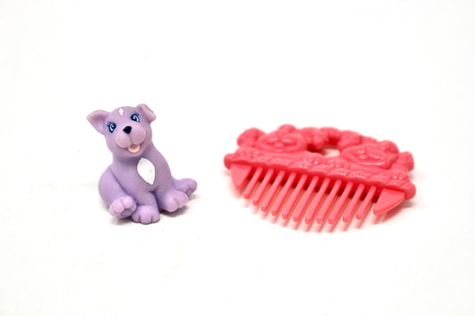 My Little Pony Lil Litters Lady Labrador Pup and Comb, 80s Kids Hasbro MLP Purple Puppy Accessory