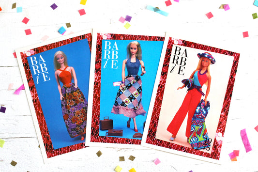 70s Barbie Fashion Mini Trading Card Set, Vintage Barbie Fashion Cards