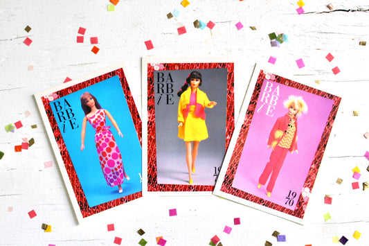 70s Barbie Fashion Trading Card Set, Vintage Barbie Fashion Cards