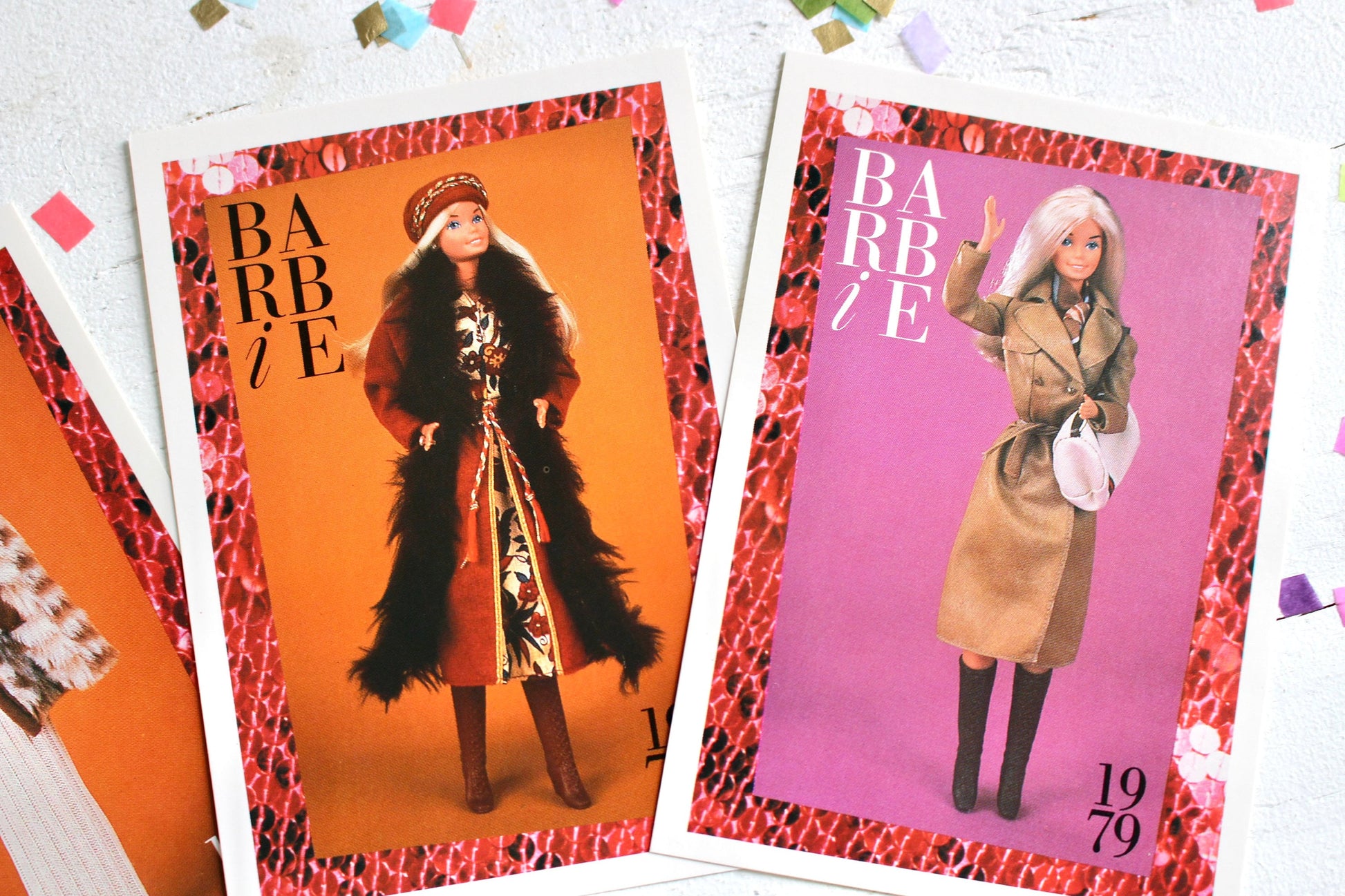 80s Superstar Barbie Fashion Trading Card Set, Vintage 70s Superstar Barbie Fashion Cards