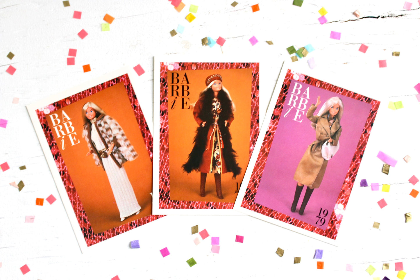 80s Superstar Barbie Fashion Trading Card Set, Vintage 70s Superstar Barbie Fashion Cards