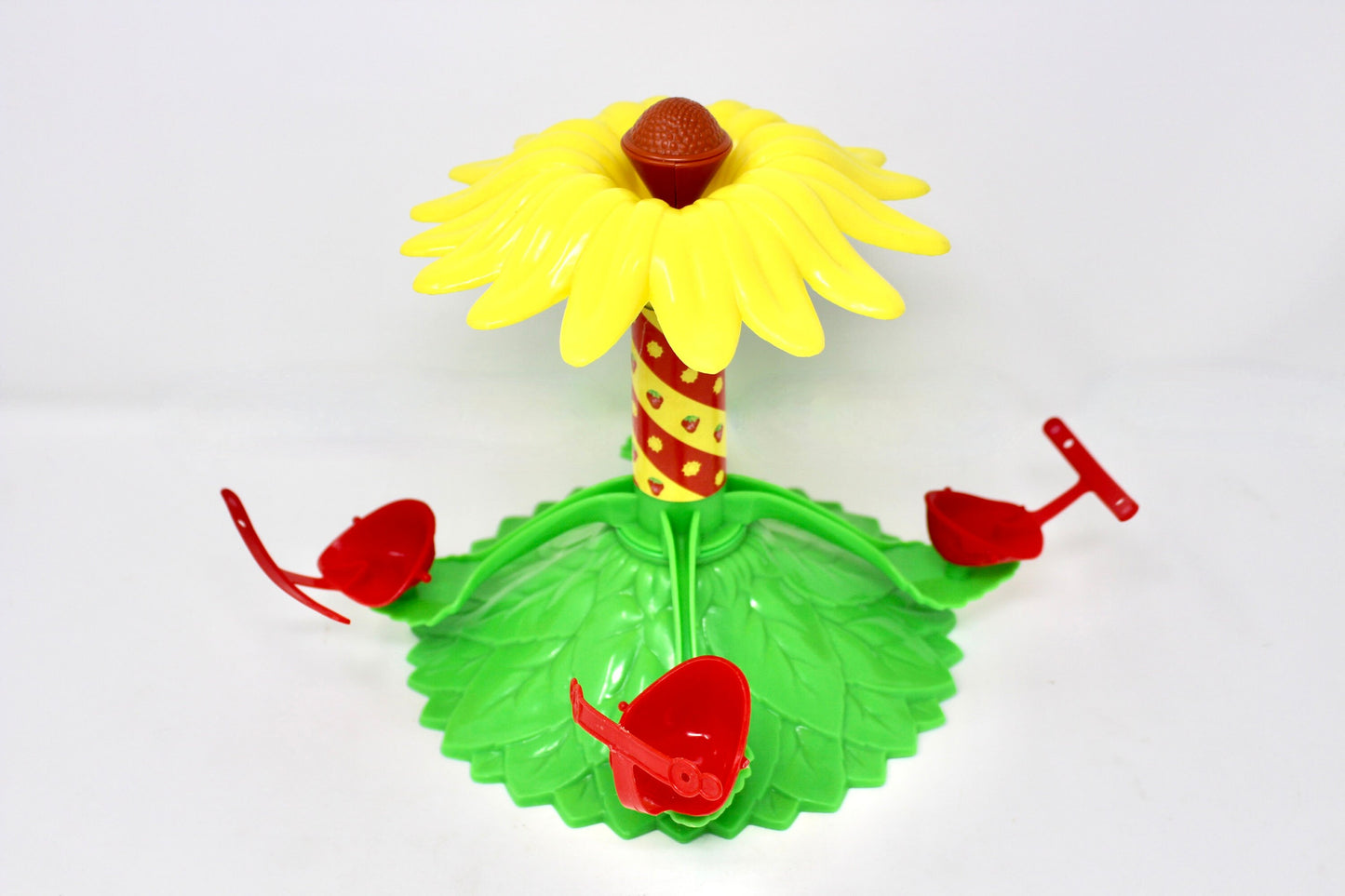 Strawberry Shortcake Carousel with Box, Vintage 80s SSC Red Yellow Flower Twirling Play Set