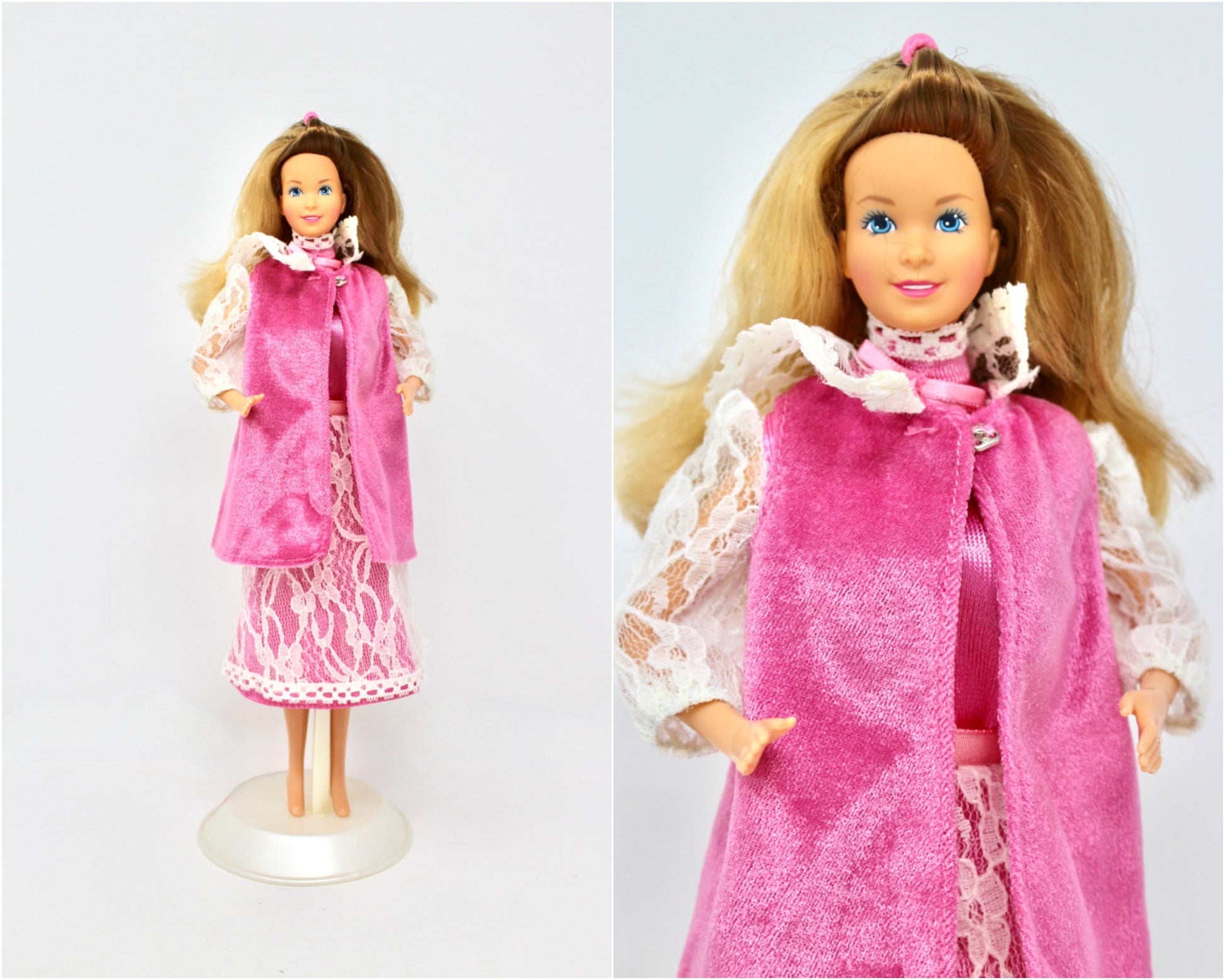 80s The Heart Family New Arrival Mom in Original Pink Lace Outfit