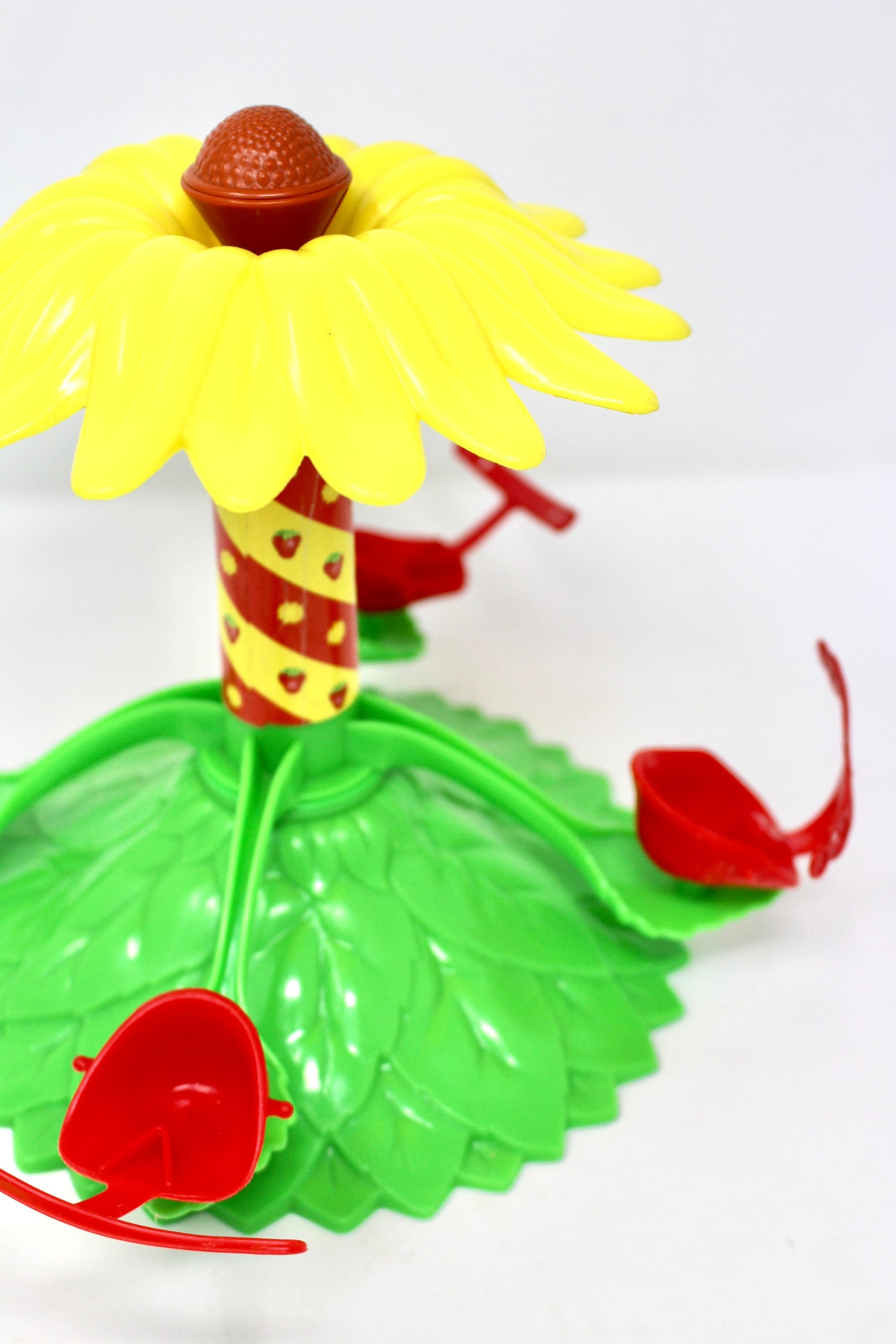 Strawberry Shortcake Carousel with Box, Vintage 80s SSC Red Yellow Flower Twirling Play Set