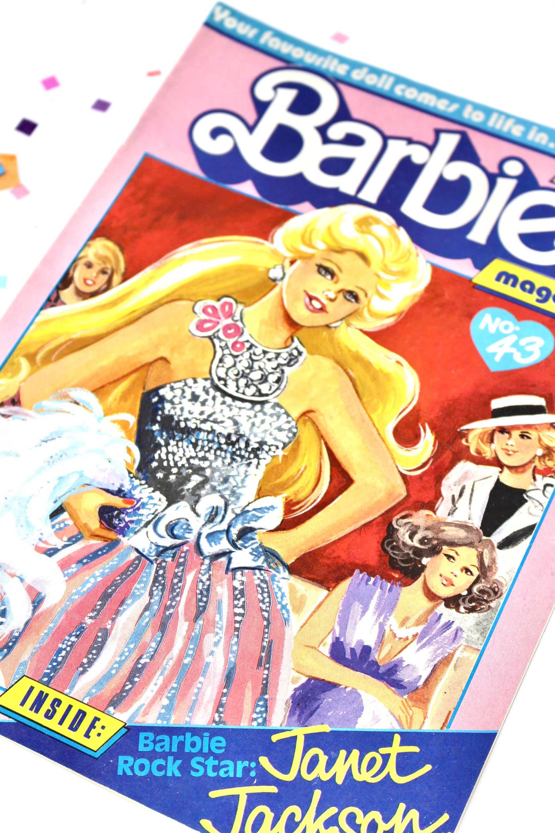 UK Jewel Secrets Barbie Magazine for Kids Issue 43 from 1987 , Rare Vintage 80s Barbie Friends Club Comic Book