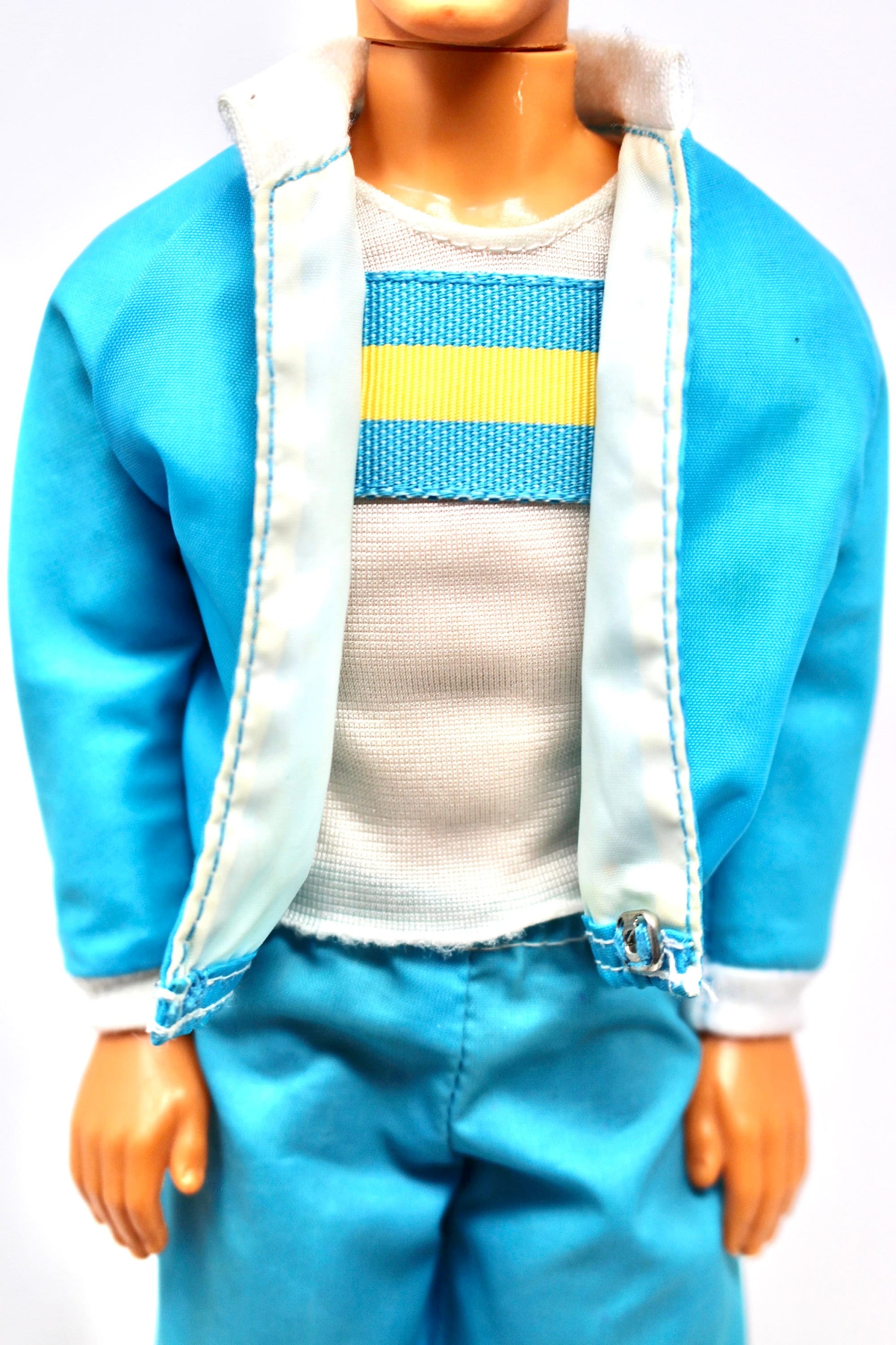 Great Shapes Ken Doll in Twice as Nice Fashion #4888, Vintage 80s Blue White Workout Ken Fashion Doll