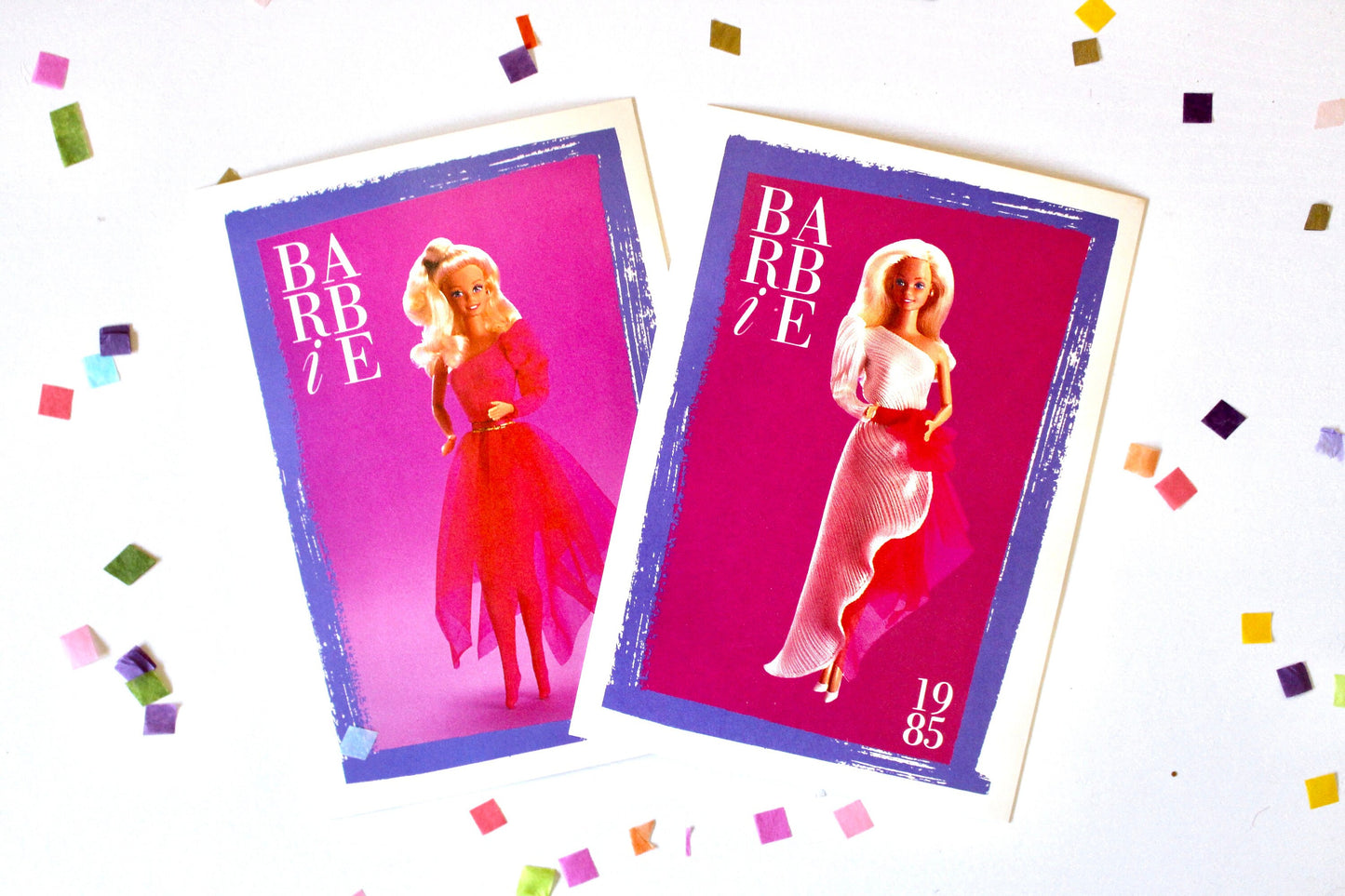 Day to Night Barbie Fashion Trading Card Set of 2, 80s Vintage Superstar Barbie Fashion Cards