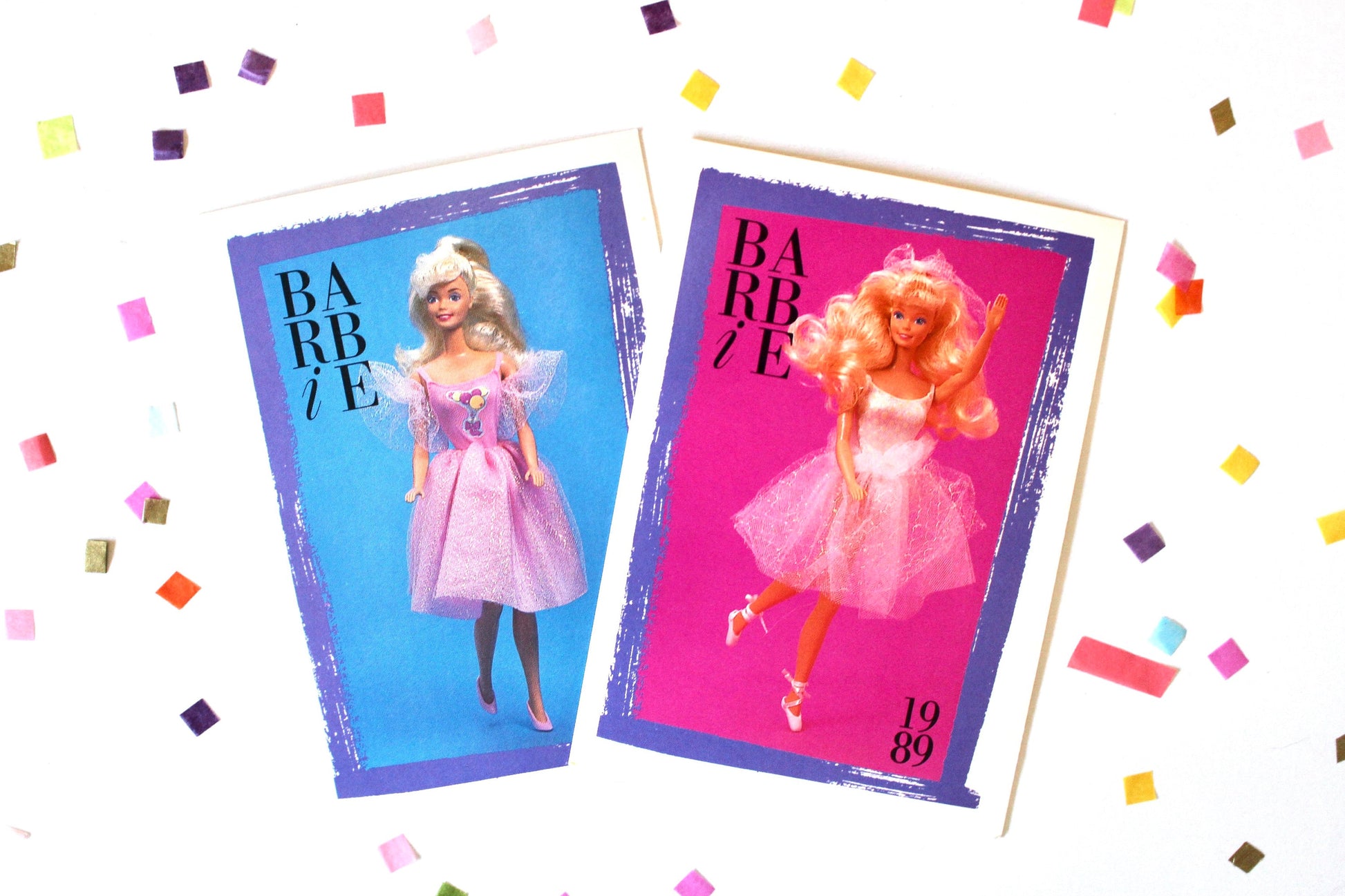 My First Barbie Ballerina Fashions Trading Card Set of 2, 80s Vintage Barbie Fashion Cards