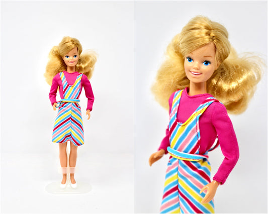 Hot Stuff Skipper Doll in Rainbow Striped 80s Fashion