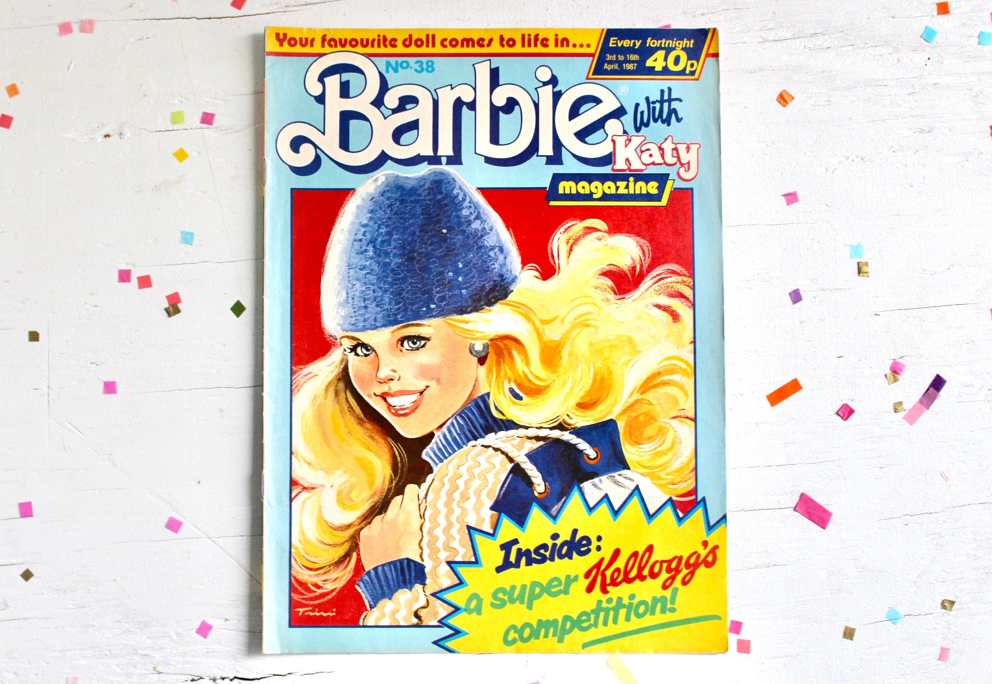 UK Christmas Barbie Magazine for Kids Issue 38 from 1987 , Rare Vintage 80s Barbie Friends Club Comic Book