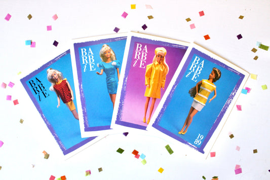 Barbie Fashion Finds Barbie Fashion Trading Card Set of 4, 80s Vintage 80s Barbie Fashion Cards