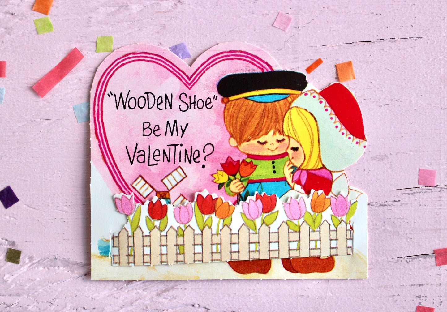 Vintage Danish Kids Pop Up Valentine Card , 1970s 1980s Retro Kids Valentine for Collecting and Happy Mail