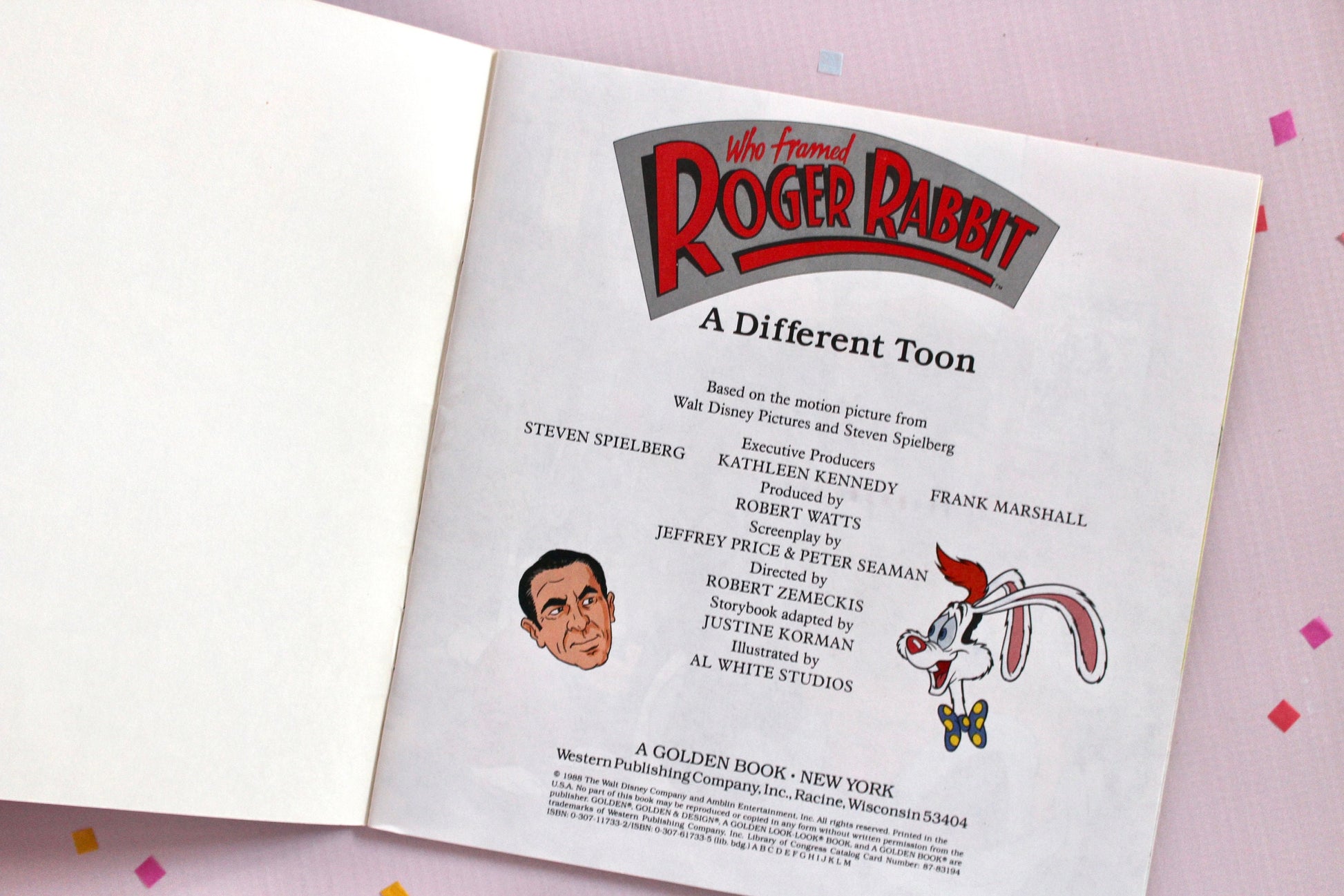 Roger Rabbit A Different Toon Kids Softcover Book, Vintage 80s Who Framed Roger Rabbit Toy Story