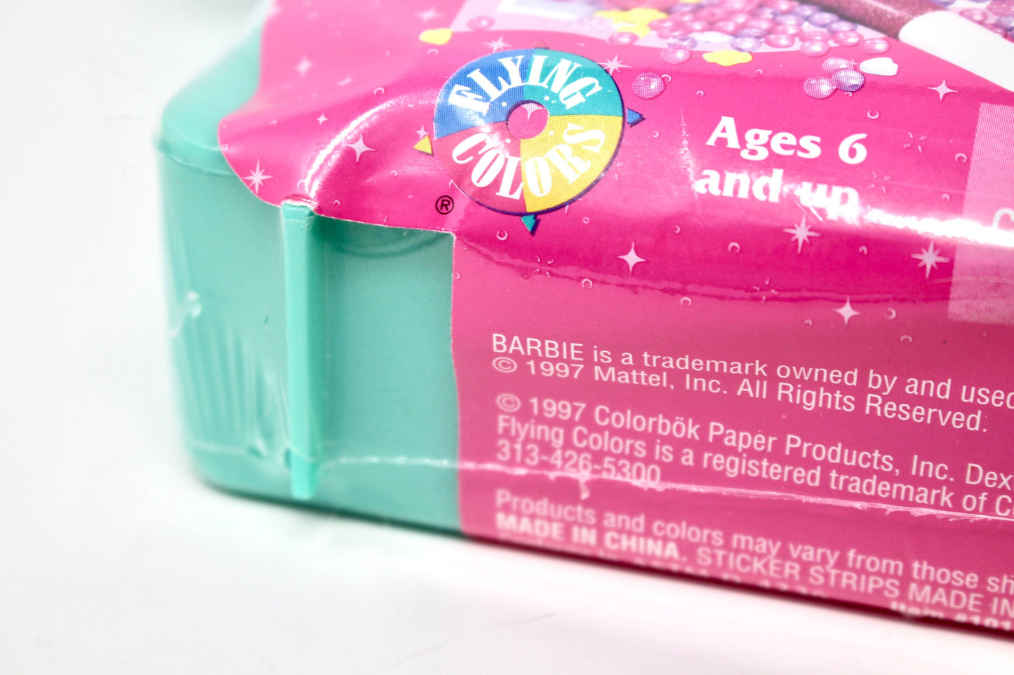 90s Barbie Butterfly Case Nails Treasure Box Trinkets, Vintage Barbie Teal Kids Jewelry Box Set