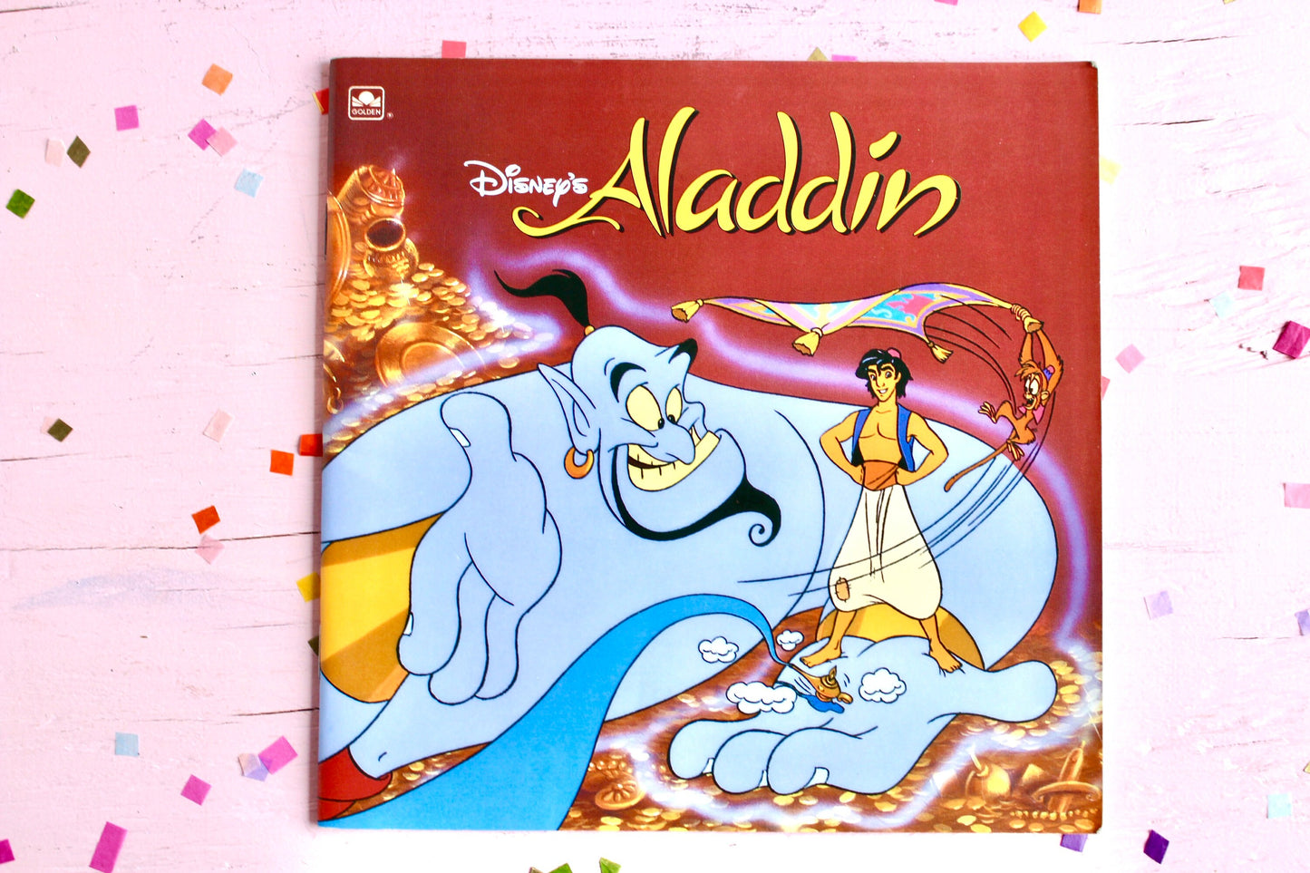 Aladdin Disney Softcover Book, Vintage 90s Walt Disney Princess Children's Story