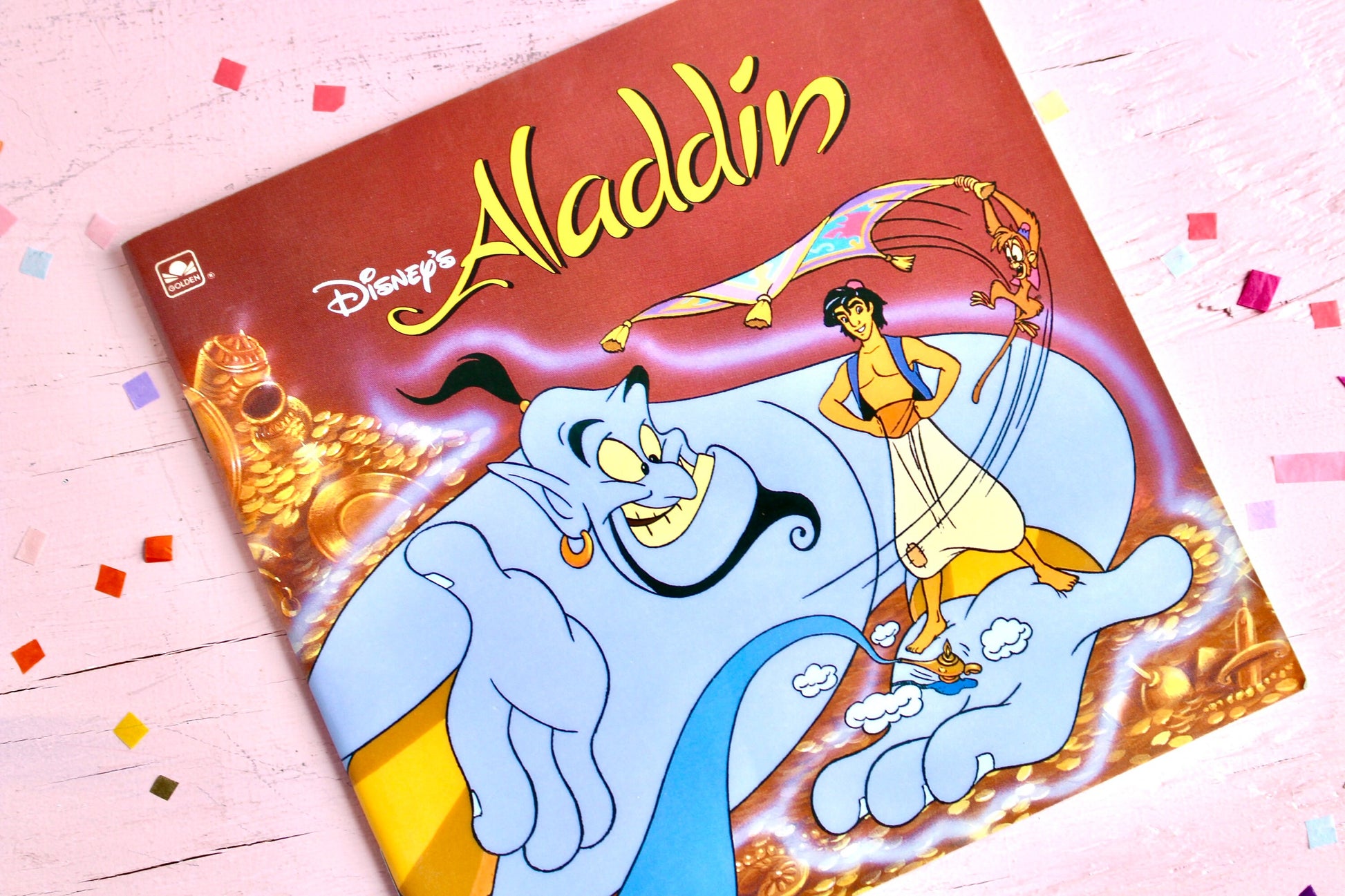 Aladdin Disney Softcover Book, Vintage 90s Walt Disney Princess Children's Story