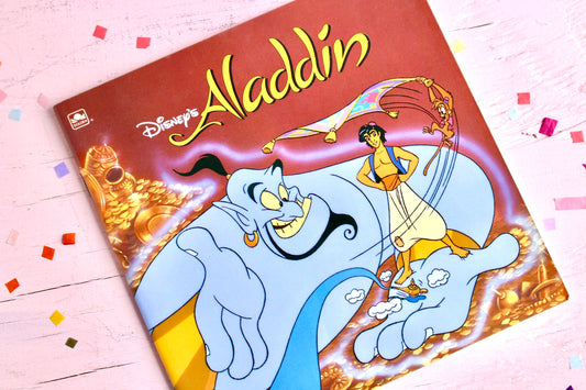 Aladdin Disney Softcover Book, Vintage 90s Walt Disney Princess Children's Story