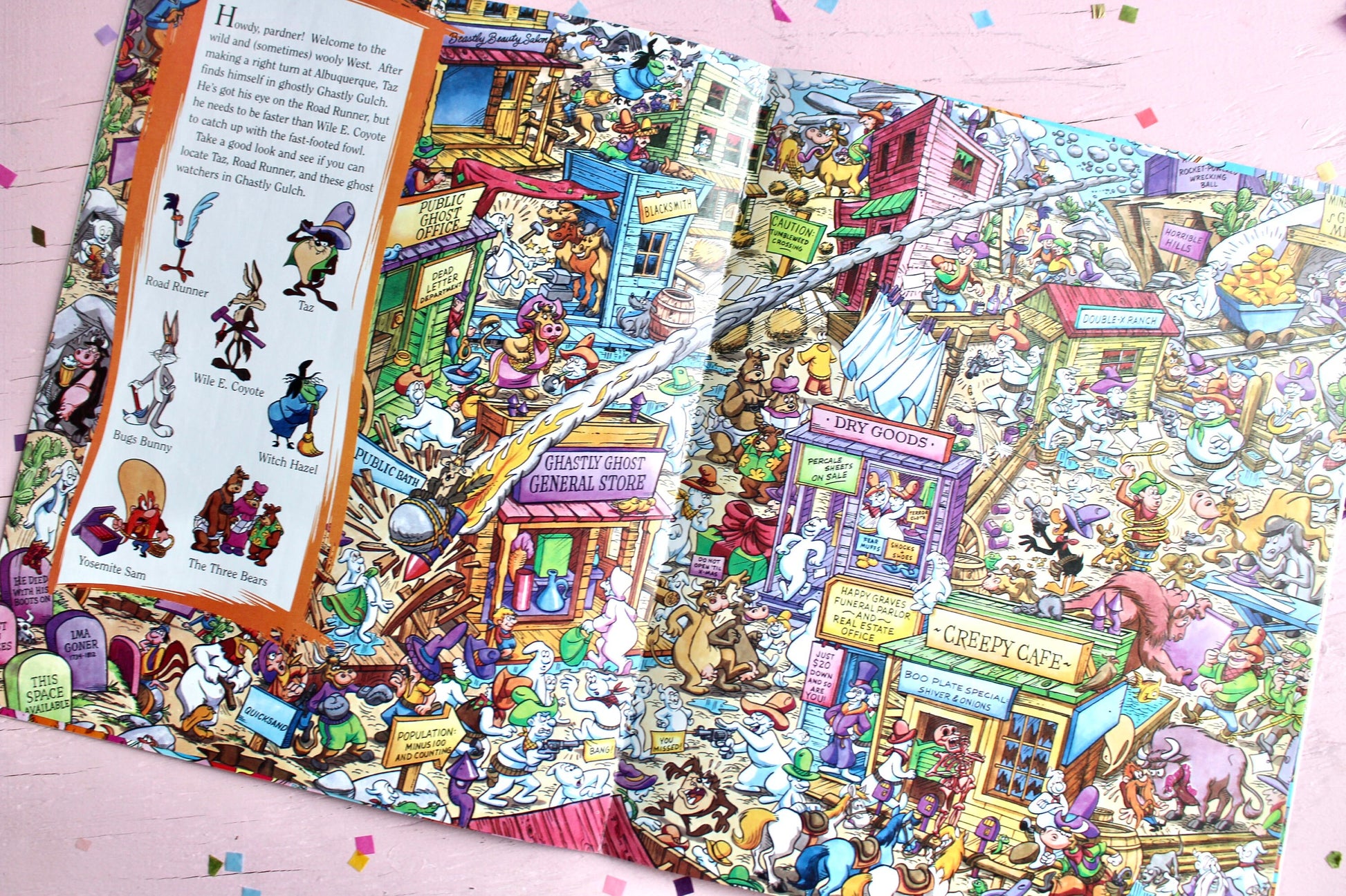 Tasmanian Devil Look and Find Softcover Kids Book, Vintage 90s Looney Tunes Search and Find Kids Activity Book, Where's Waldo Book