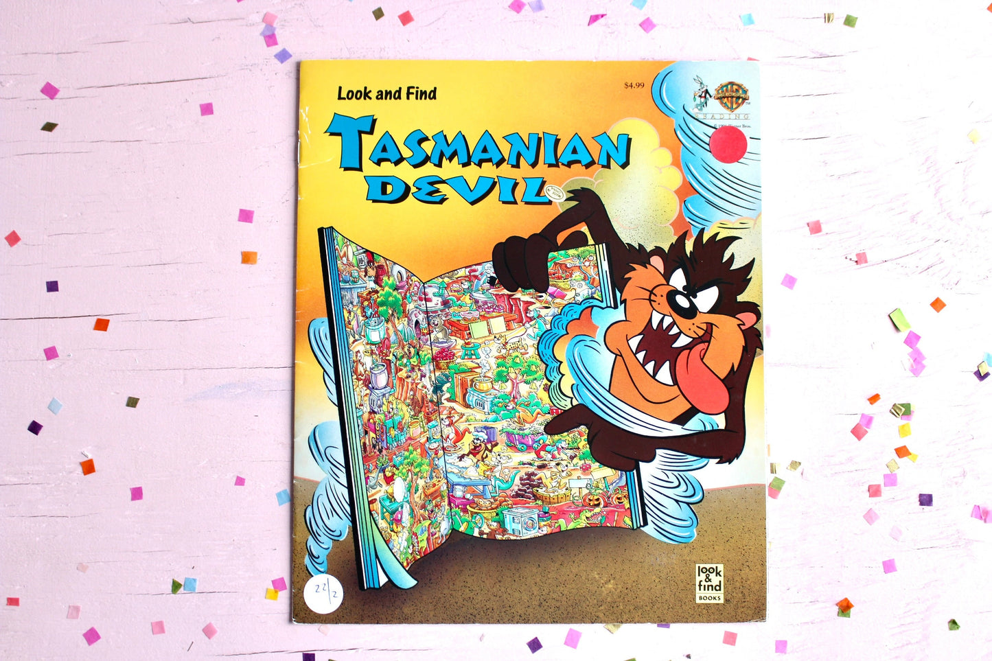 Tasmanian Devil Look and Find Softcover Kids Book, Vintage 90s Looney Tunes Search and Find Kids Activity Book, Where's Waldo Book