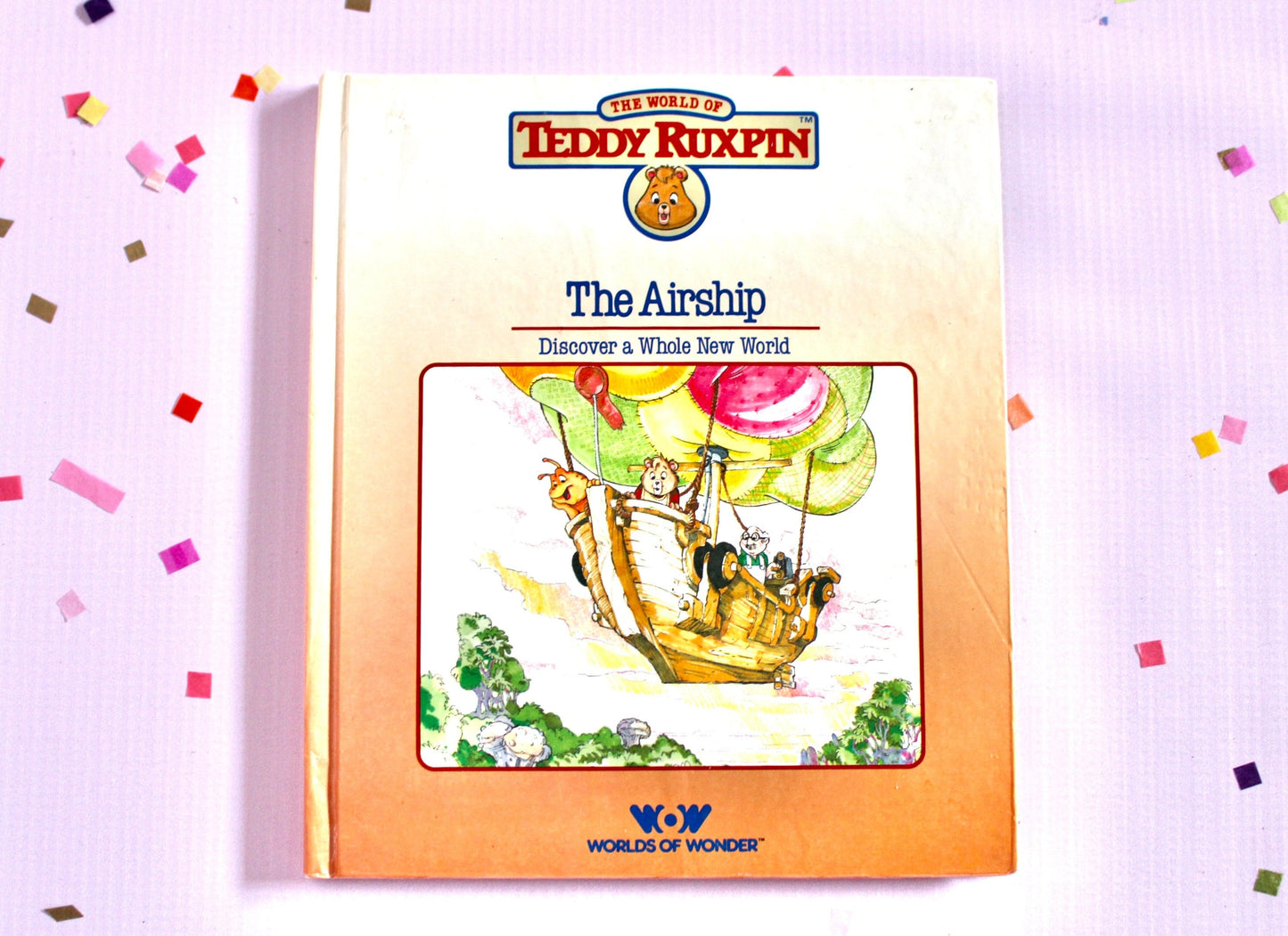 The World of Teddy Ruxpin Hardcover Kids Book, The Airship, Vintage 80s Teddy Ruxpin Toys