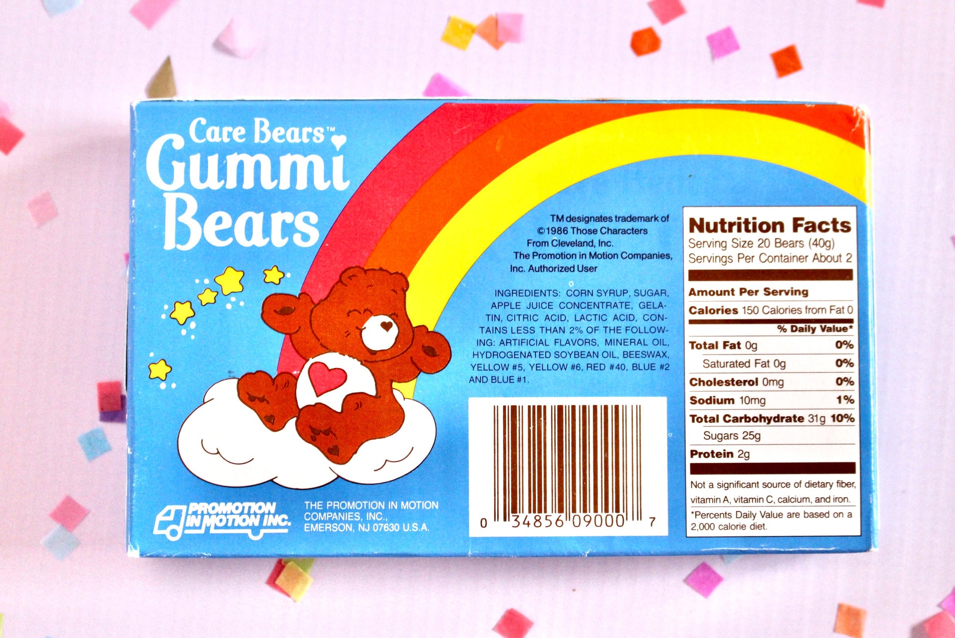 Care Bears Gummi Bears Box with Candies, 80s Vintage Care Bear Merchandise, Care Bear Collector Gummy Candy