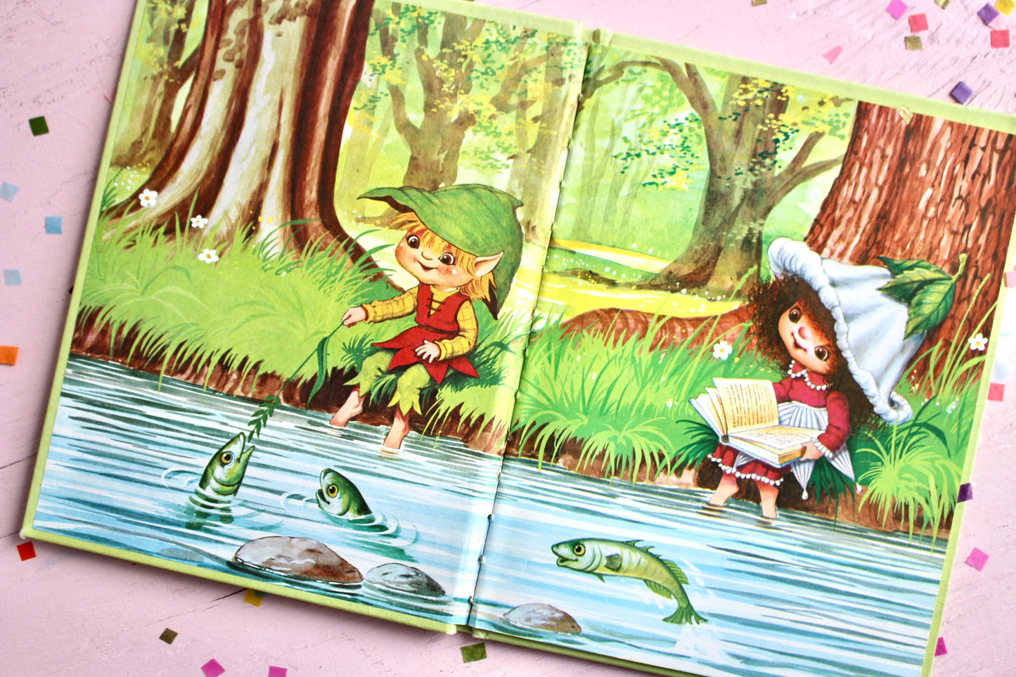 Victoria Plum Goes Fishing Hardcover Kids Book, Vintage 80s Fairy Book, Angela Rippon Fairytales Story Book