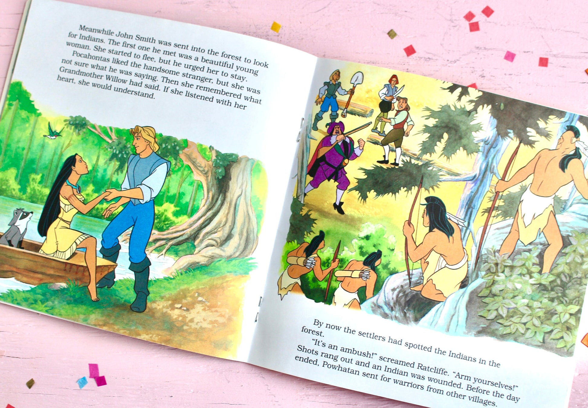 Pocahontas Disney Softcover Book, Vintage 90s Walt Disney Princess Children's Story