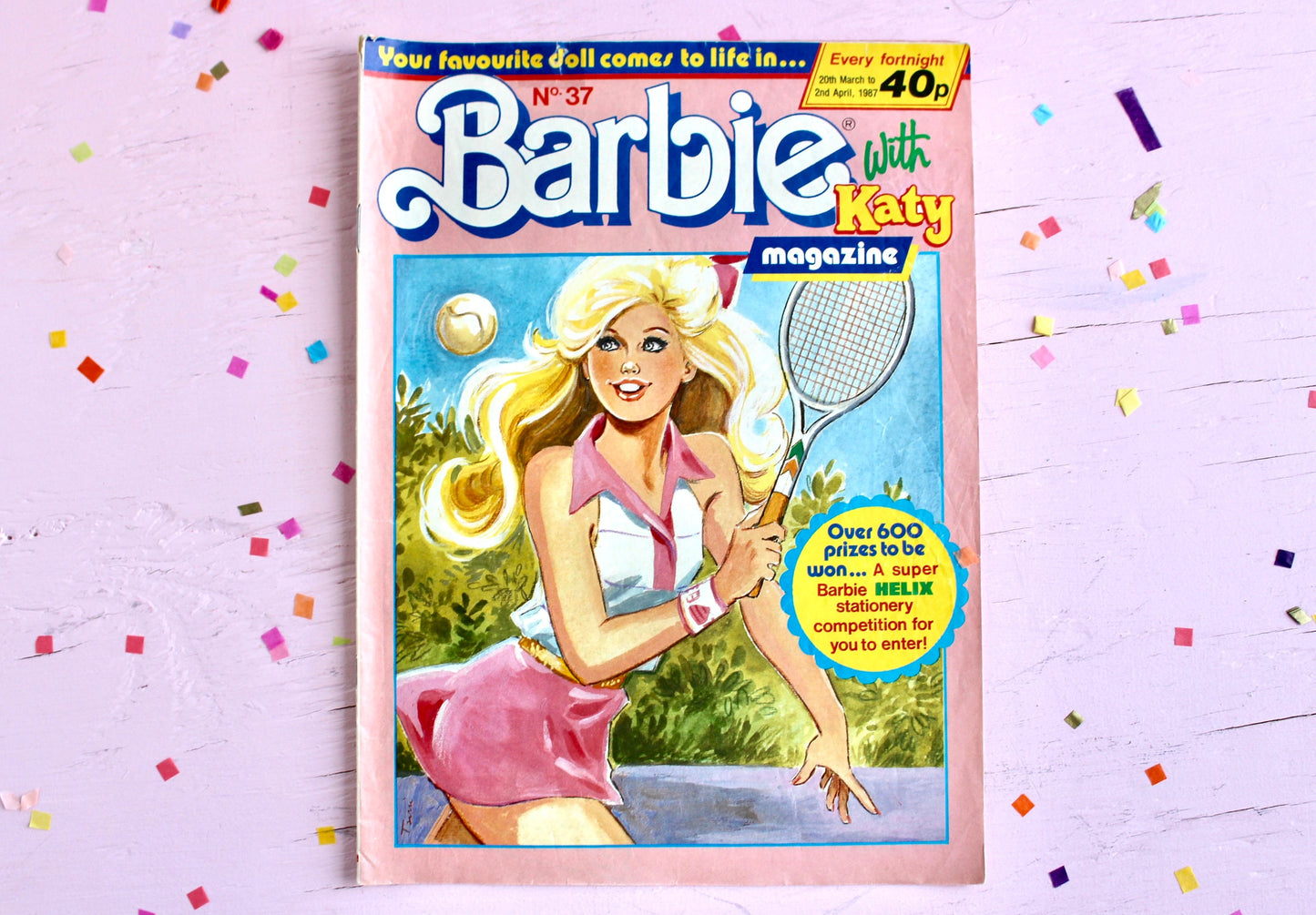 UK Barbie Magazine for Kids Issue 37, Vintage 80s European Barbie Friends Club Comic Book