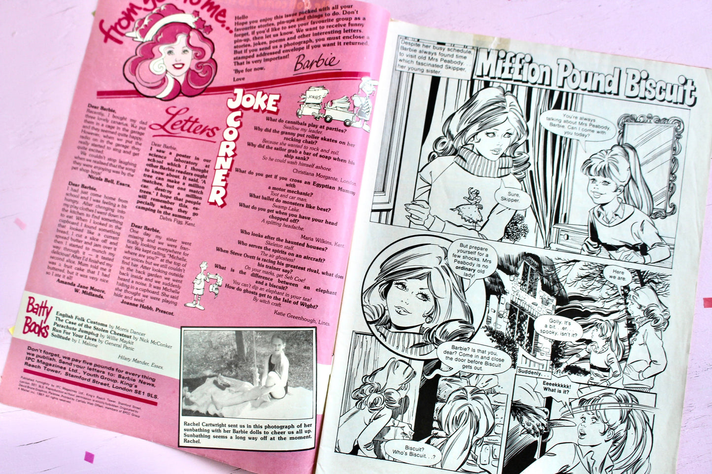 UK Barbie Magazine for Kids Issue 37, Vintage 80s European Barbie Friends Club Comic Book