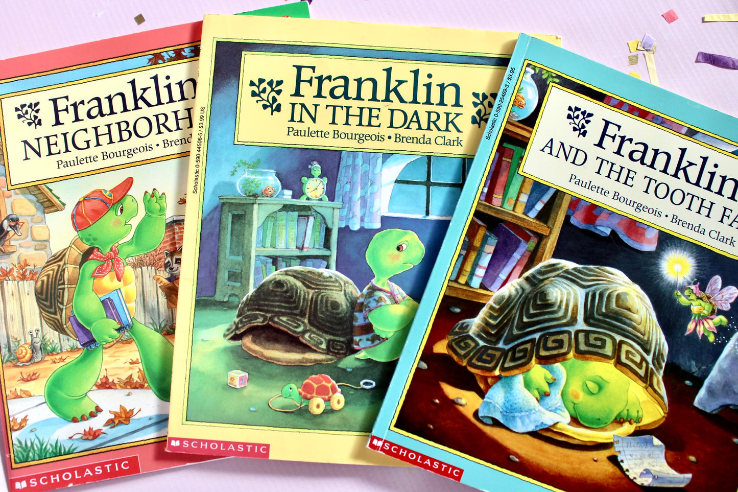 Franklin Kids Softcover Books, Choose Your Own, And the Toothfairy, In the Dark, Franklin's Neighborhood, Vintage 80s Franklin Story Book