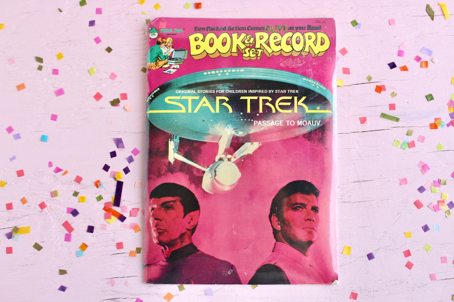 Star Trek Book with Record Set, Passage to Moauv, Vintage 70s Star Trek Comic Book Collectible Memorabilia