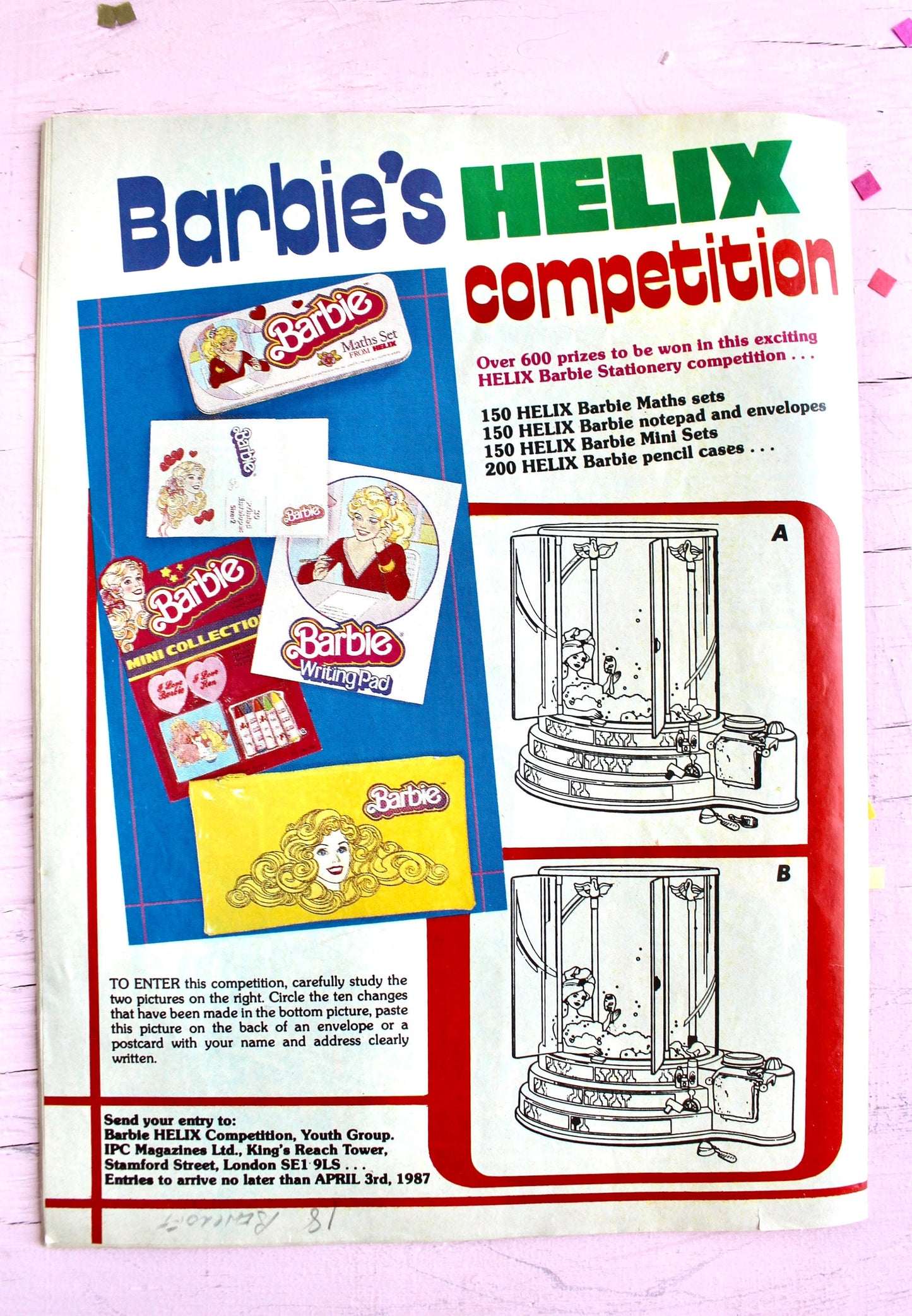 UK Barbie Magazine for Kids Issue 37, Vintage 80s European Barbie Friends Club Comic Book