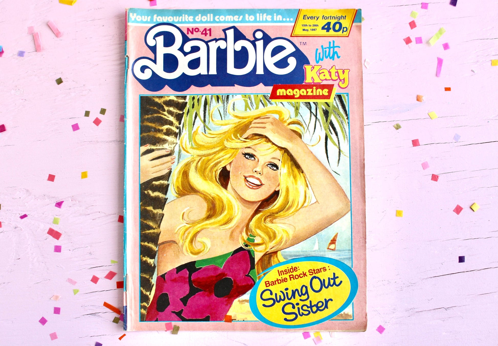 UK Tropical Barbie Barbie Magazine for Kids Issue 41, Vintage 80s European Barbie Friends Club Comic Book