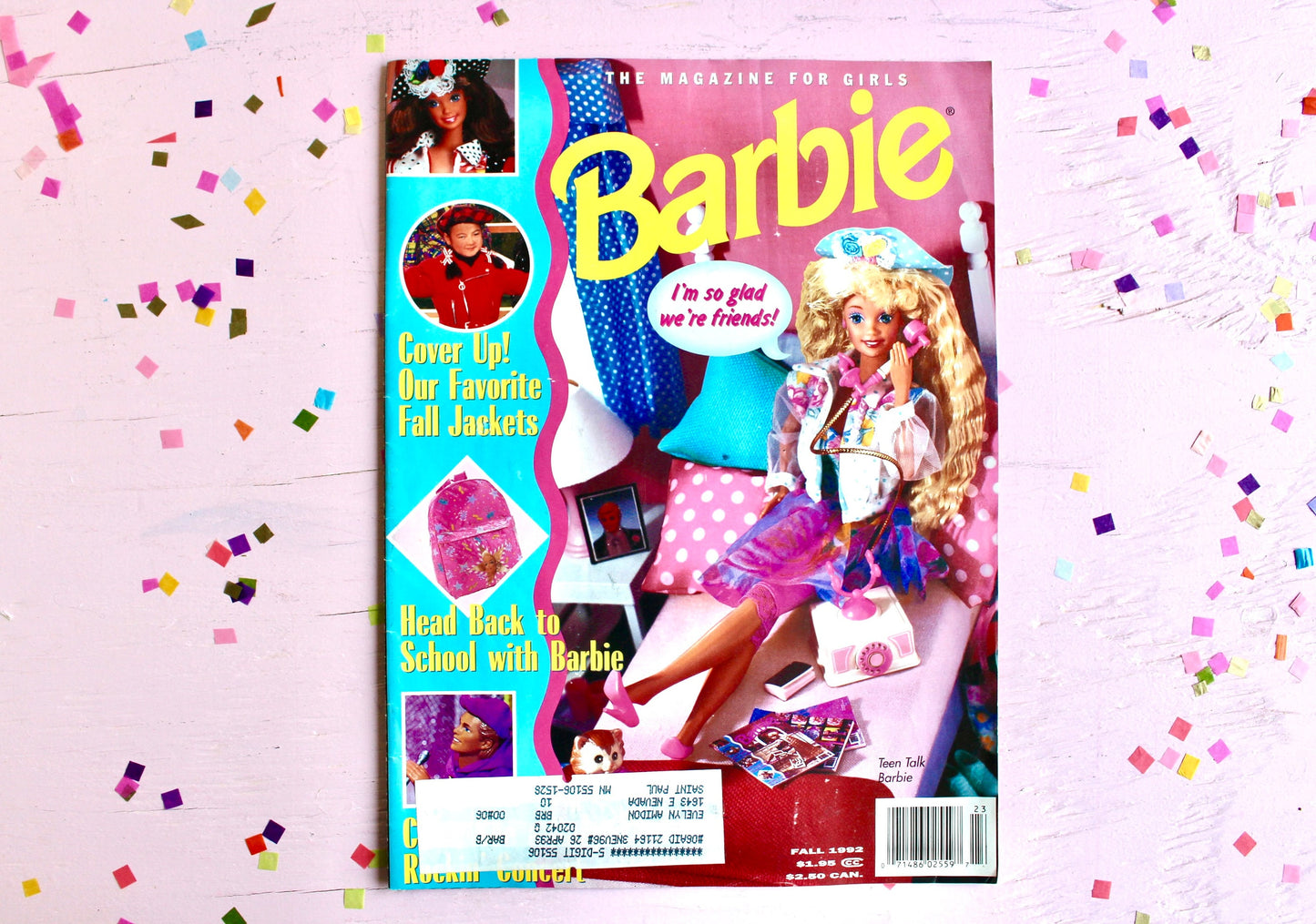 Vintage Teen Talk Barbie Magazine for Kids, 90s Kids Barbie Comic, Retro Barbie Ads Activity Book