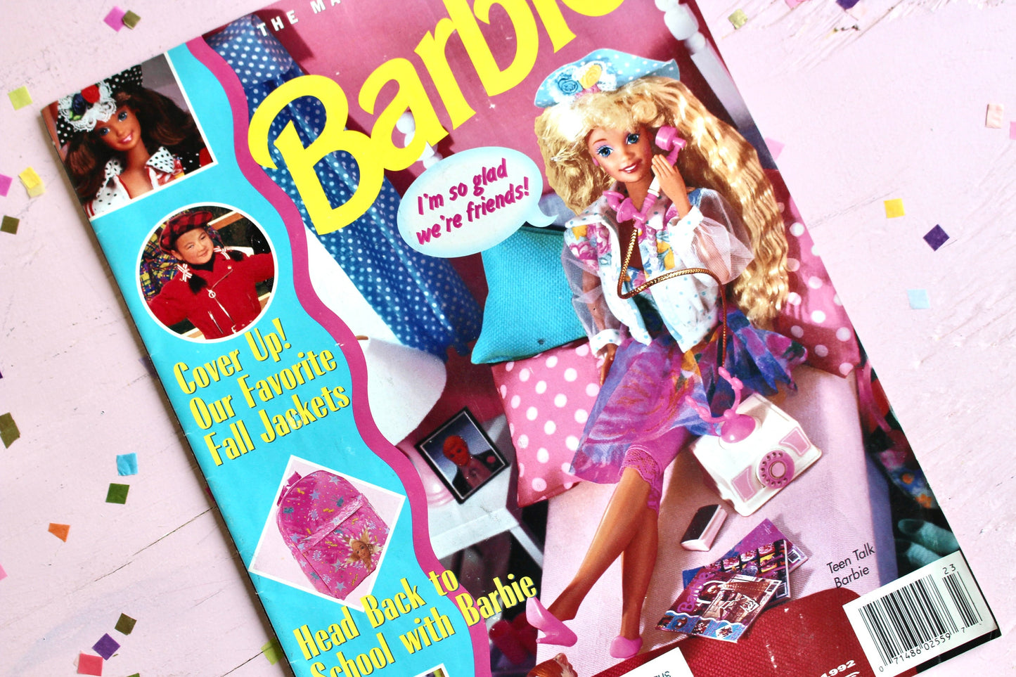 Vintage Teen Talk Barbie Magazine for Kids, 90s Kids Barbie Comic, Retro Barbie Ads Activity Book