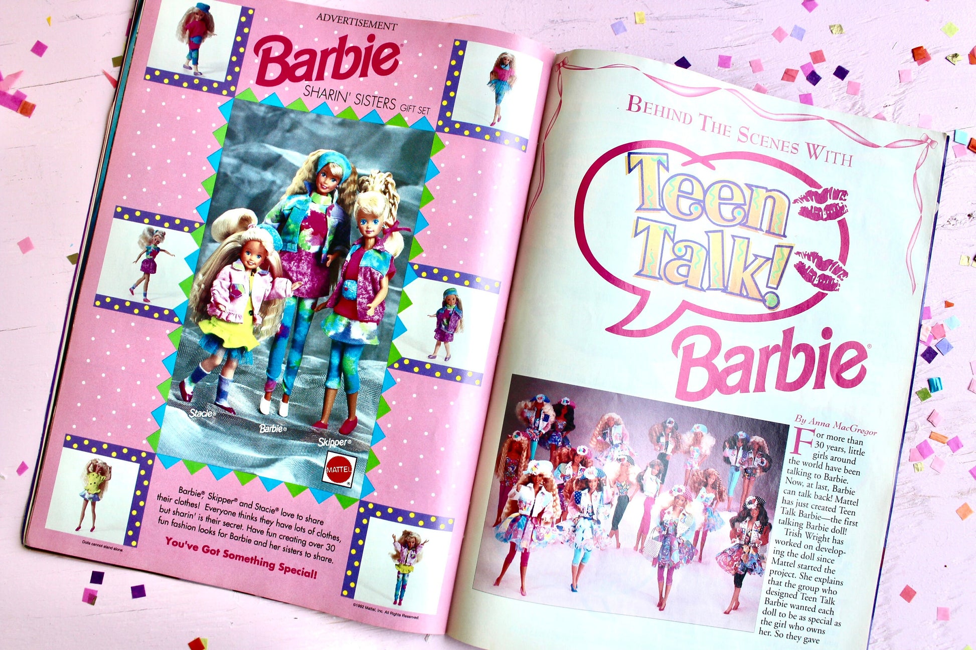 Vintage Teen Talk Barbie Magazine for Kids, 90s Kids Barbie Comic, Retro Barbie Ads Activity Book